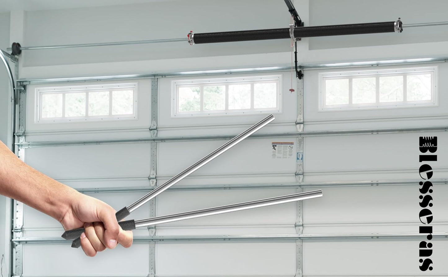 Pair of Blesseras 1/2'' x 17.2'' Garage Door Torsion Spring Winding Bars with Non-Slip Handle