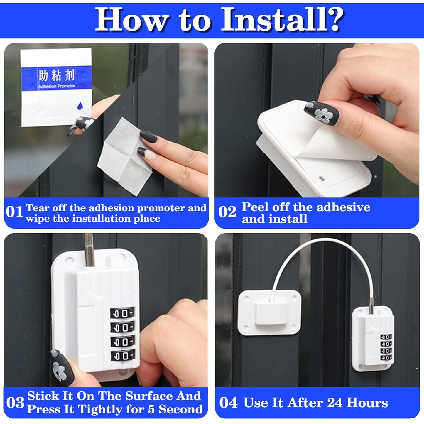 Password Protected Refrigerator Fridge Freezer Door Lock - Childproof Lock for Kitchen Appliances, Cabinets, Drawers, Closets, Windows, Doors - No Tools or Drilling Required (Patented)
