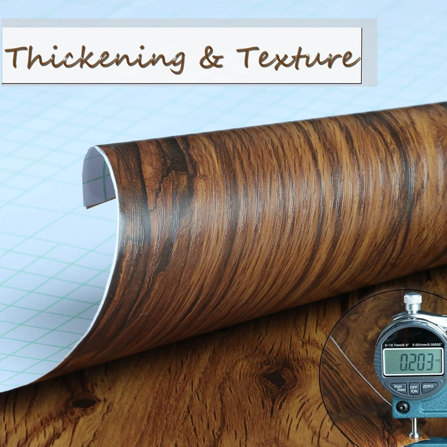 Peel and Stick Wood Wallpaper 78.7"x15.7" - Removable Thick Brown Texture Contact Paper - Rustic Self-Adhesive Vinyl Roll for Cabinets