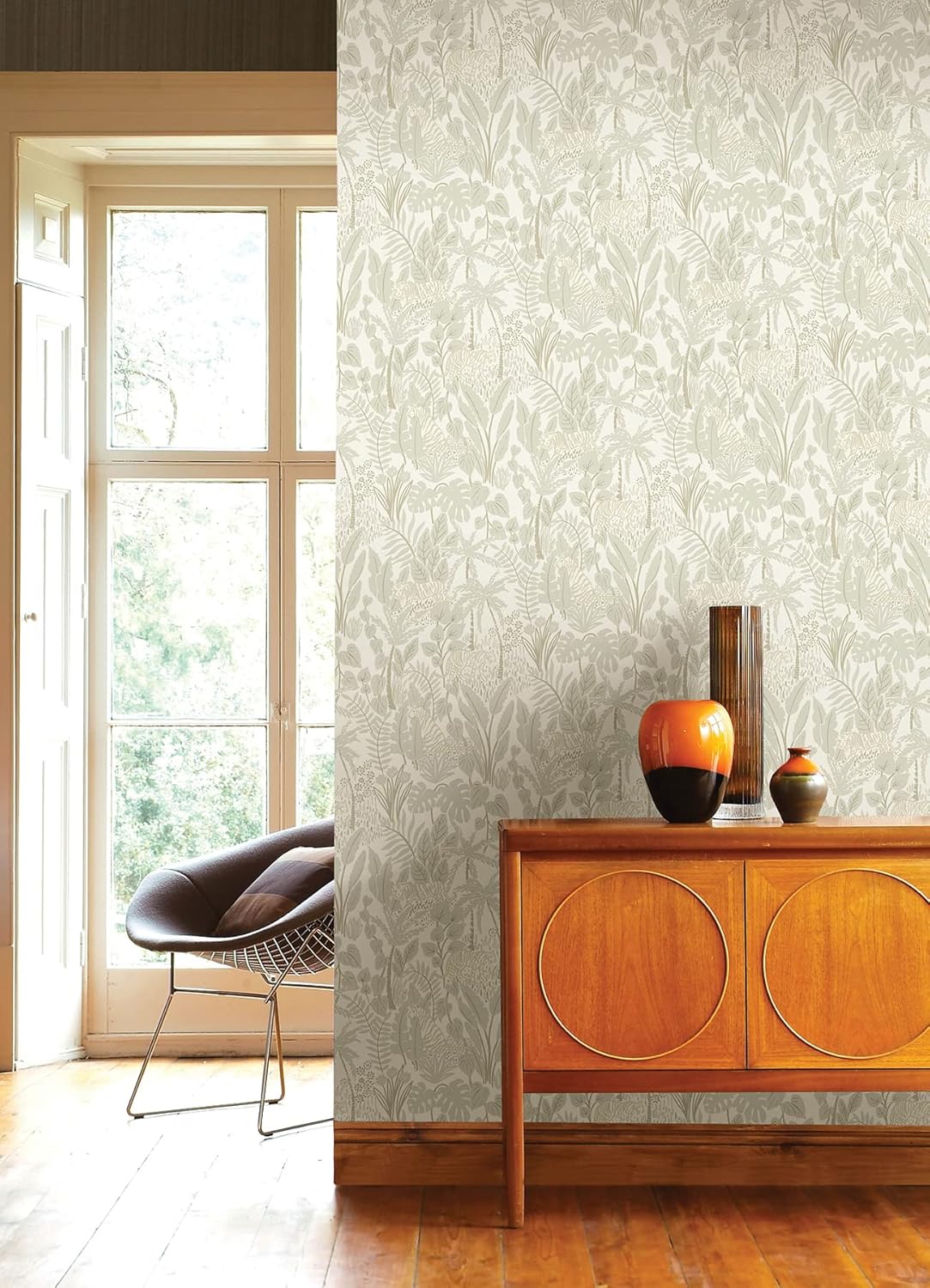 Peel & Stick Taupe Maynard Wallpaper by NuWallpaper - Easy to Apply & Remove