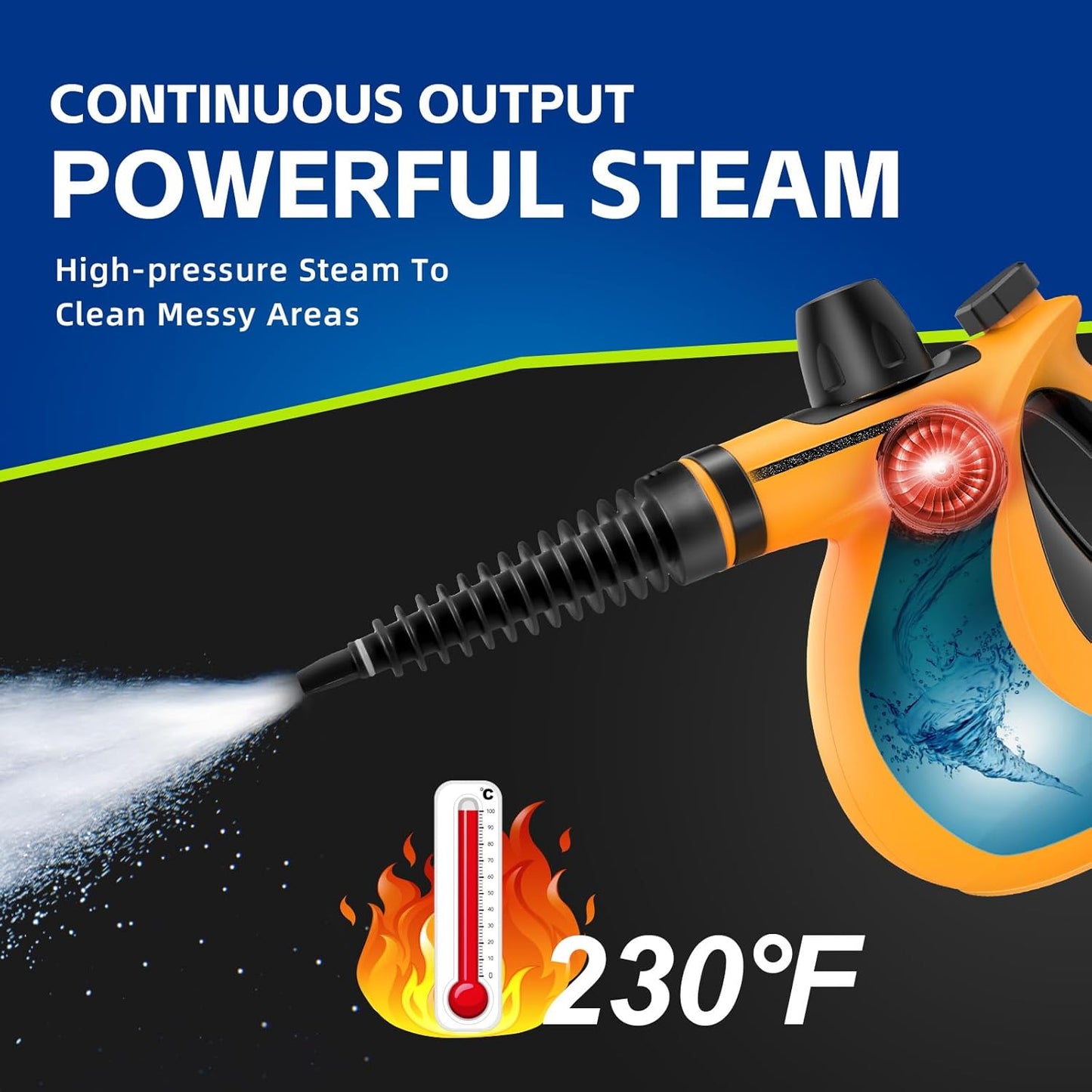 Penta Beauty Handheld Steam Cleaner with 11 Accessories - Chemical-Free Multi-Purpose Cleaner for Home Use on Floors, Tiles, Windows, Couches, and Grout
