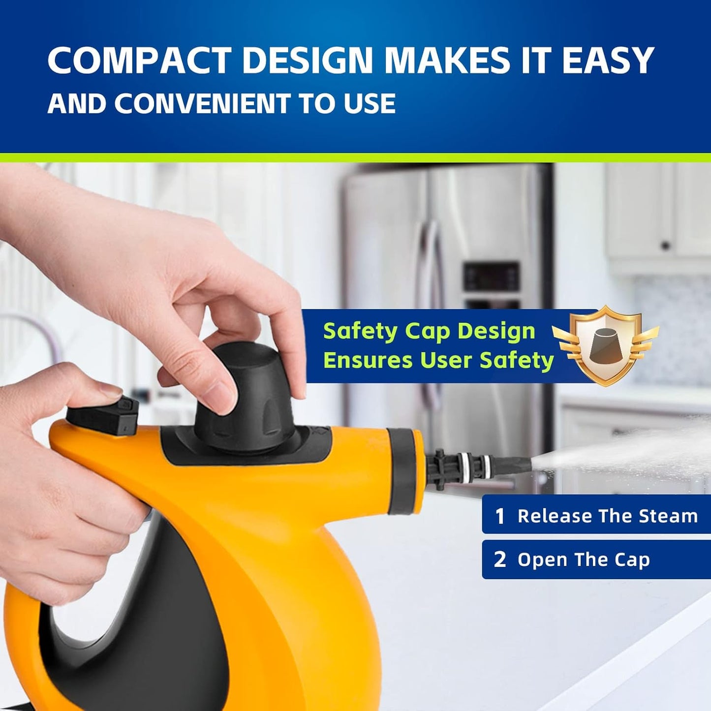 Penta Beauty Handheld Steam Cleaner with 11 Accessories - Chemical-Free Multi-Purpose Cleaner for Home Use on Floors, Tiles, Windows, Couches, and Grout