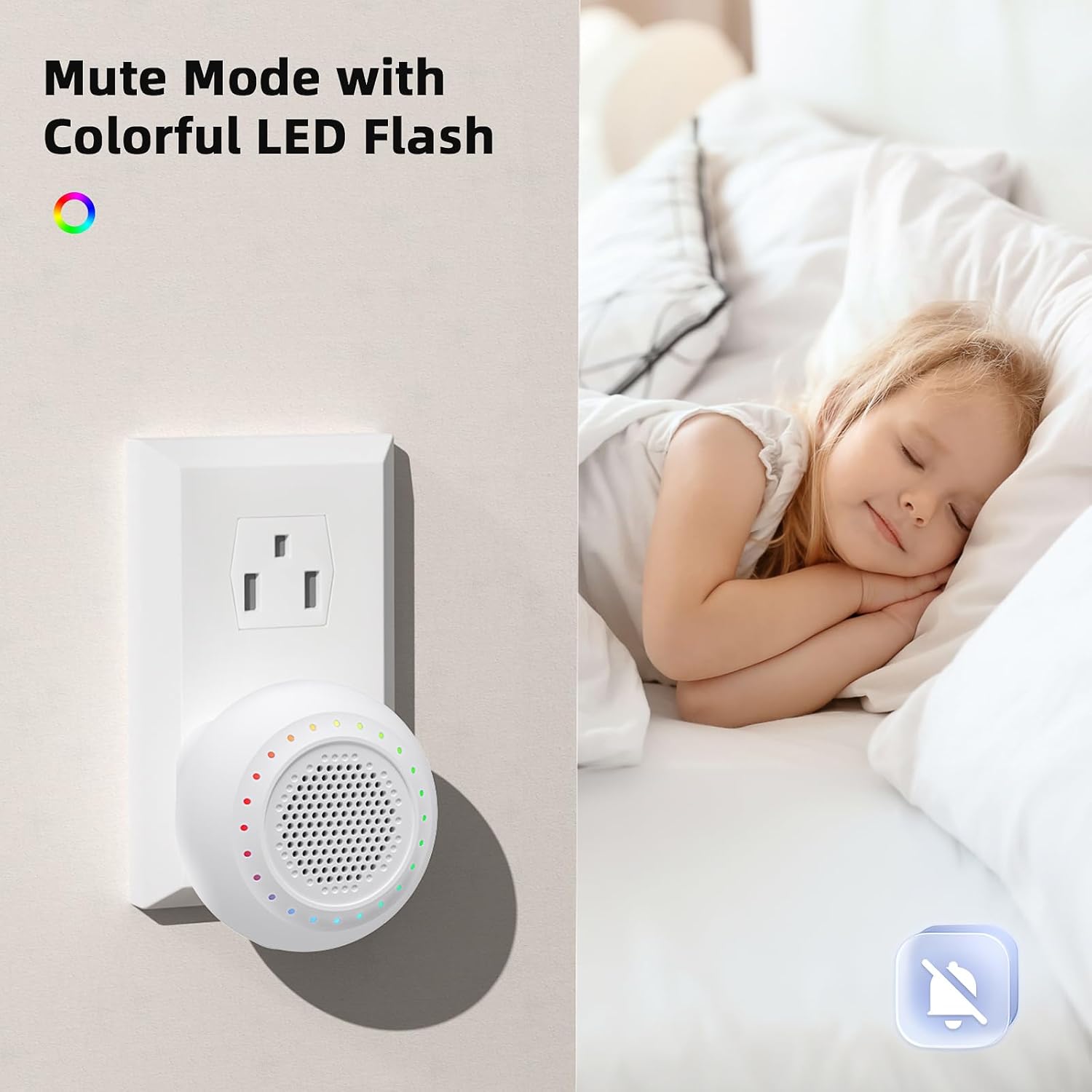 PHYSEN Wireless Doorbell Kit with 1 Transmitter 1 Receiver, 1000ft Range, 32 Ringtones, Waterproof, LED Flash, 5 Volume Levels - Door Bell for Home & Classroom
