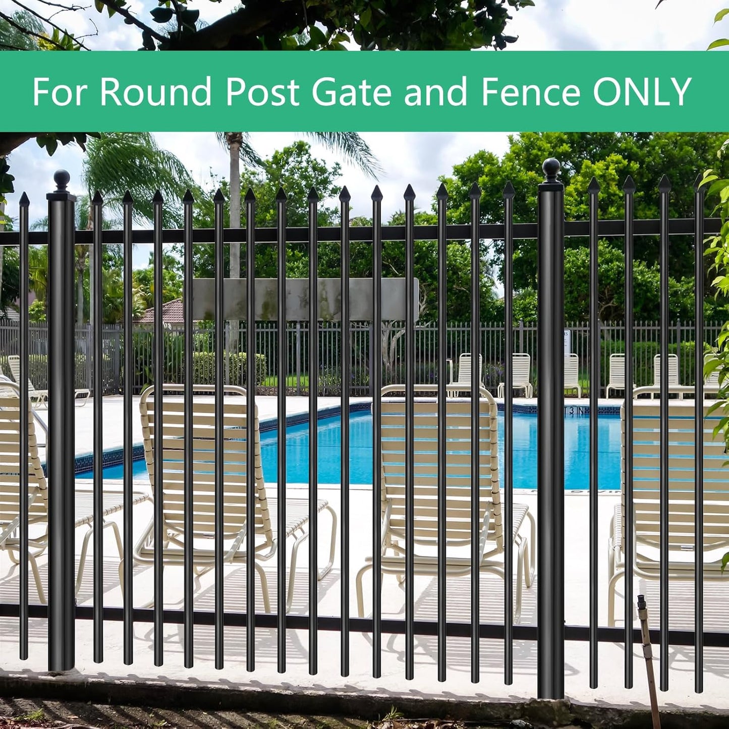 Pool Gate Latch for Safety - Auto Lock in Pool Fence - 1-3/8" X 2-1/2" Gate Lock - Chain Link Fence Gate Latch