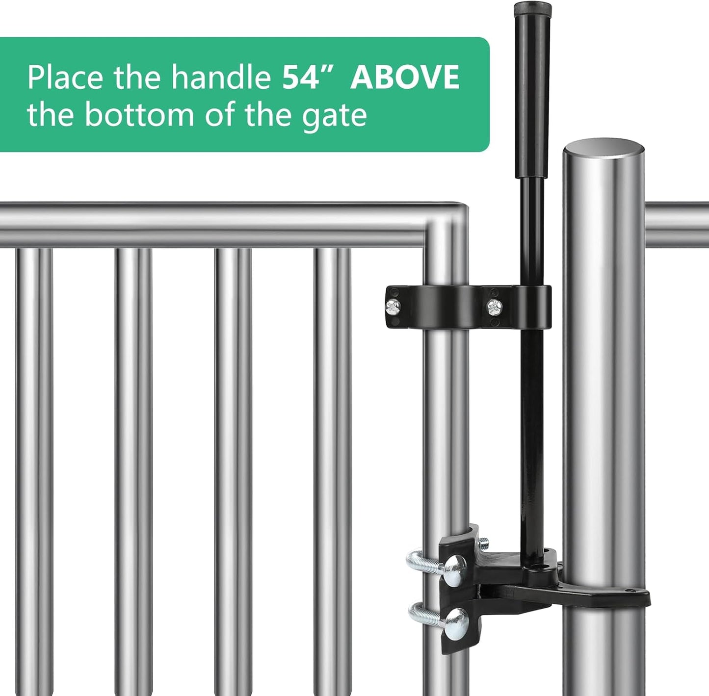 Pool Gate Latch for Safety - Auto Lock in Pool Fence - 1-3/8" X 2-1/2" Gate Lock - Chain Link Fence Gate Latch