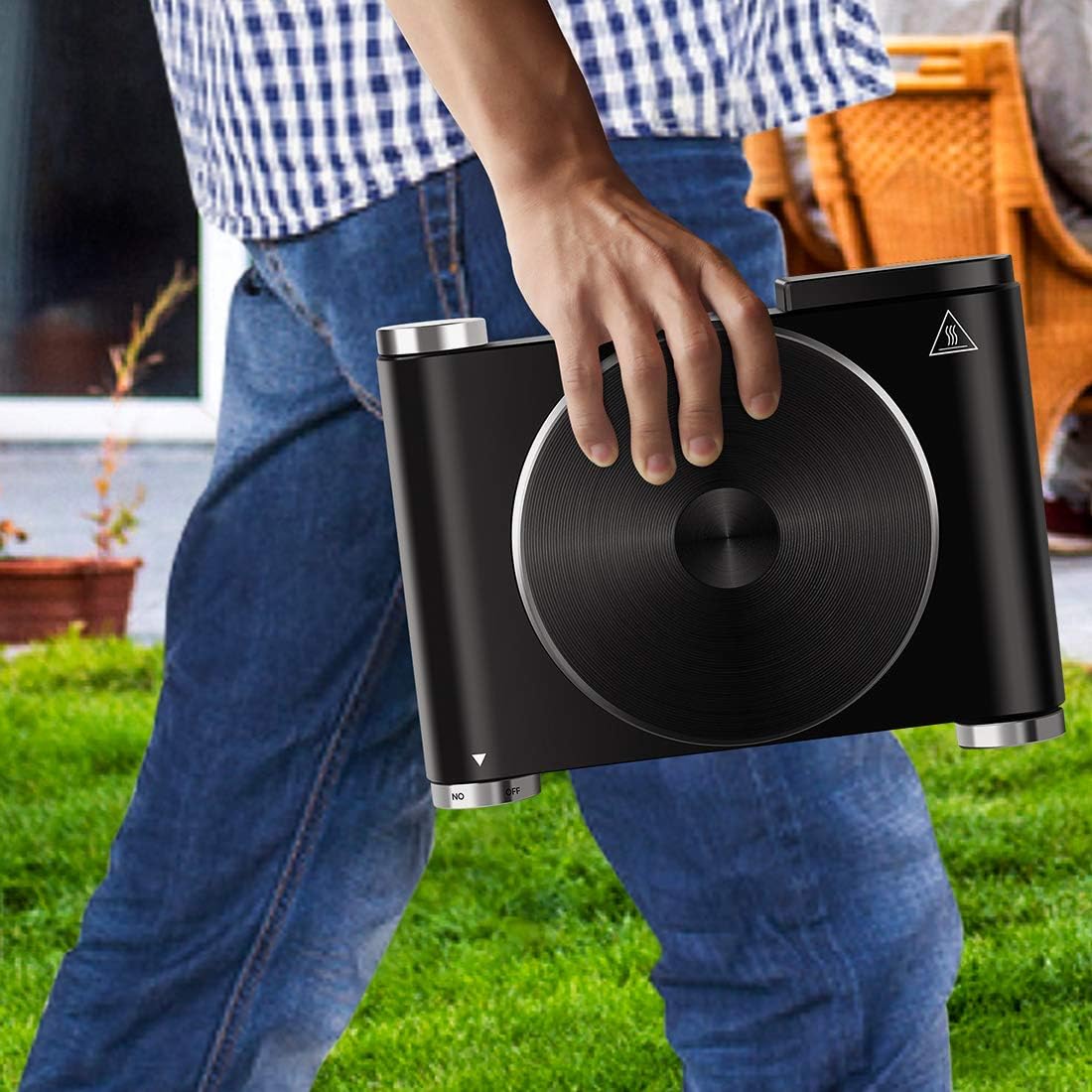 Portable Electric Hot Plate for Cooking - Single Burner 1500W Cast Iron, Fast Heat-up, Adjustable Temp Control, Stainless Steel, Non-Slip Feet - Upgraded Version - CUSIMAX B101