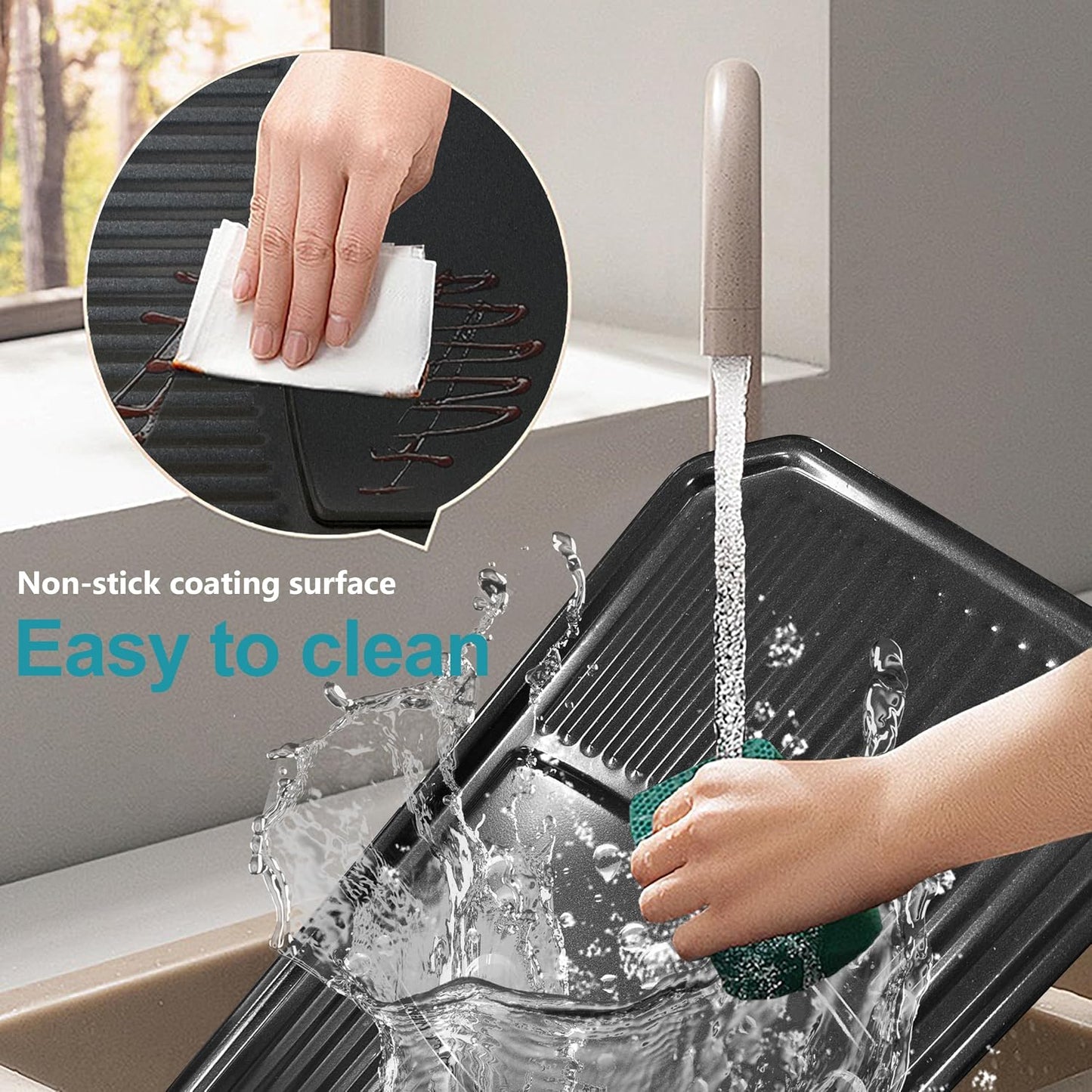 Portable Electric Raclette Cheese Table Grill for Indoor Korean BBQ - 1400 W Party Grill with Nonstick Iron Plate - Stainless Steel - Perfect for Home Parties