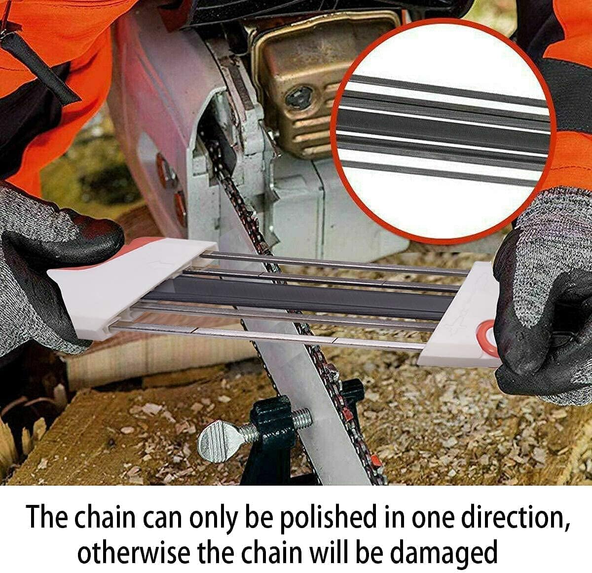 Powswopx 2-in-1 Chainsaw Chain Sharpener for Stihl 4.8mm Easy File - Fits Pitch .325" Diameter 3/16