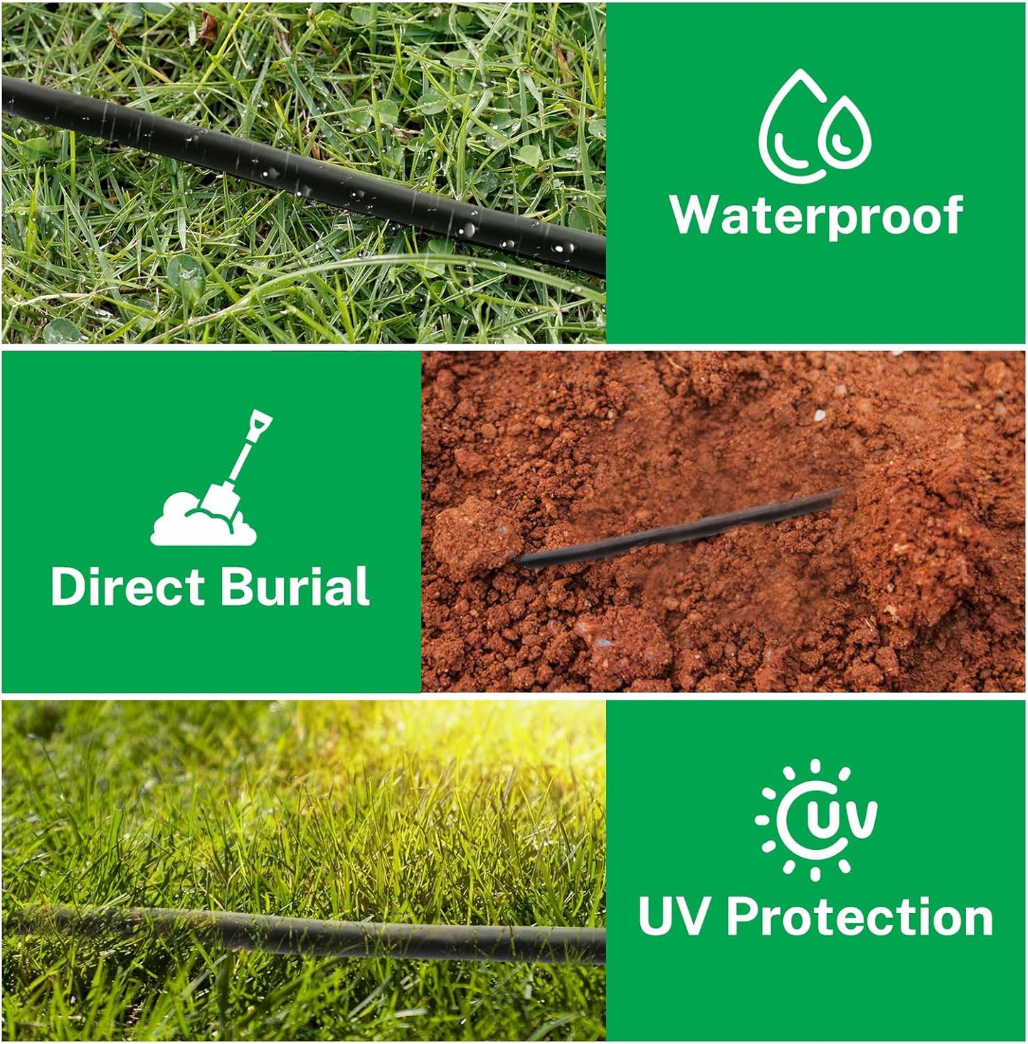 Premium 18/13 Gauge Solid Sprinkler Wire - 30 Feet Length - Ideal for 12 Valve Systems