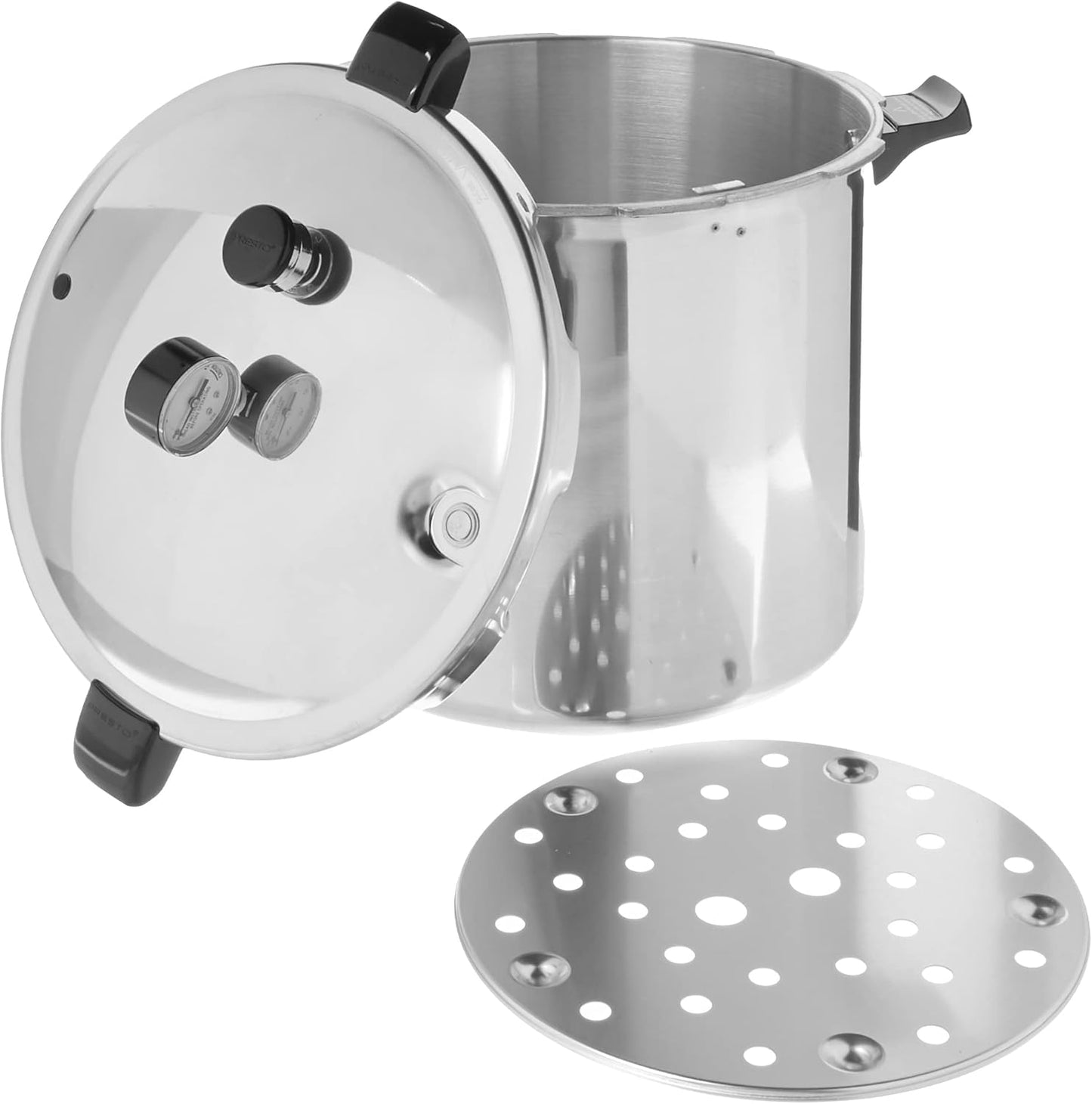 Presto 01784 Silver Aluminum Pressure Canner - 23-Quart, Induction Compatible