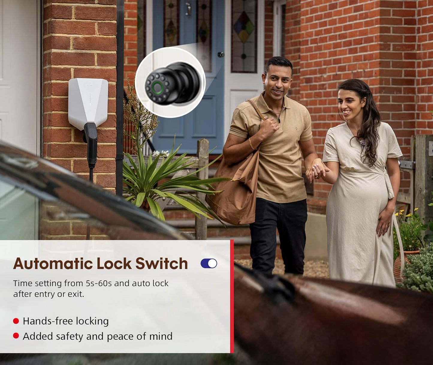 Pulido Smart Fingerprint Door Lock with Keypad and Real Buttons - No App Required - Ideal for Bedroom, Office, Apartment