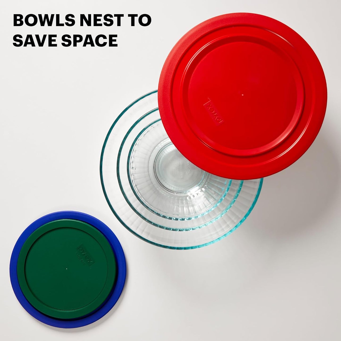 Pyrex 3-Pack Glass Mixing Bowls Set with Lids - BPA-Free, Prepping & Baking Food Storage - Dishwasher, Microwave, Freezer Safe