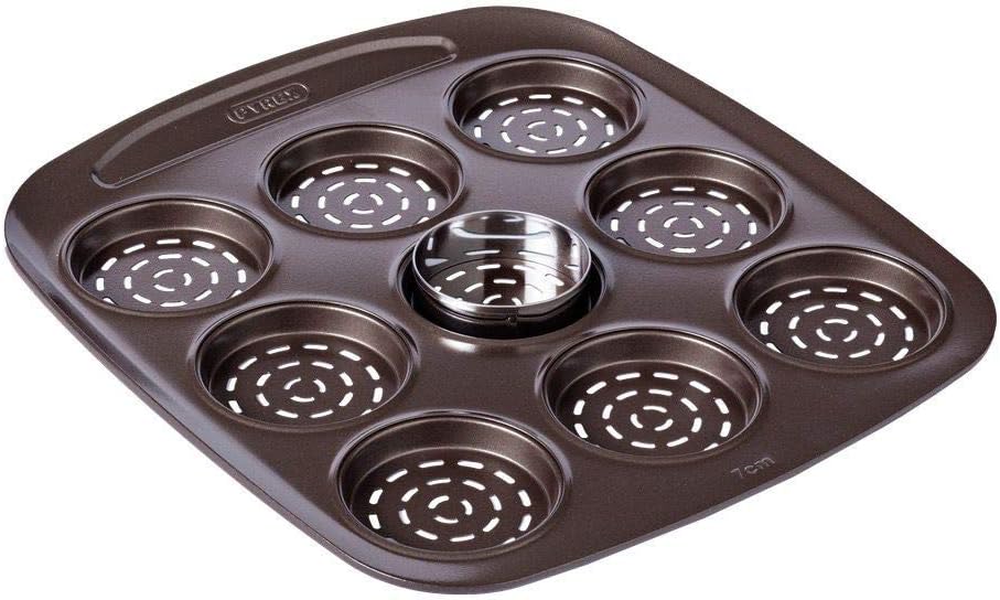 Pyrex Asimetria 9-Piece Mini Pizza Dish Set, Metal-Free, Black, 30x27.5x1.7 cm