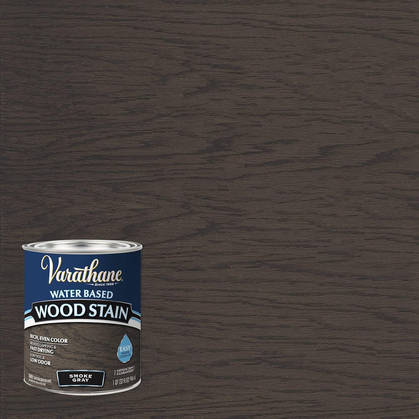 Quart Varathane 381121 Smoke Gray Water-Based Wood Stain