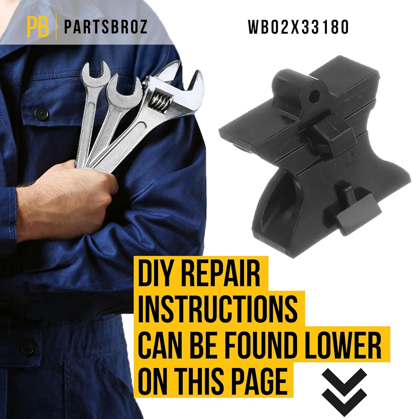 Rear Door Support Replacement for General Electric Kenmore Range - Fits WB02X33180 AP6874050 WB48T10030