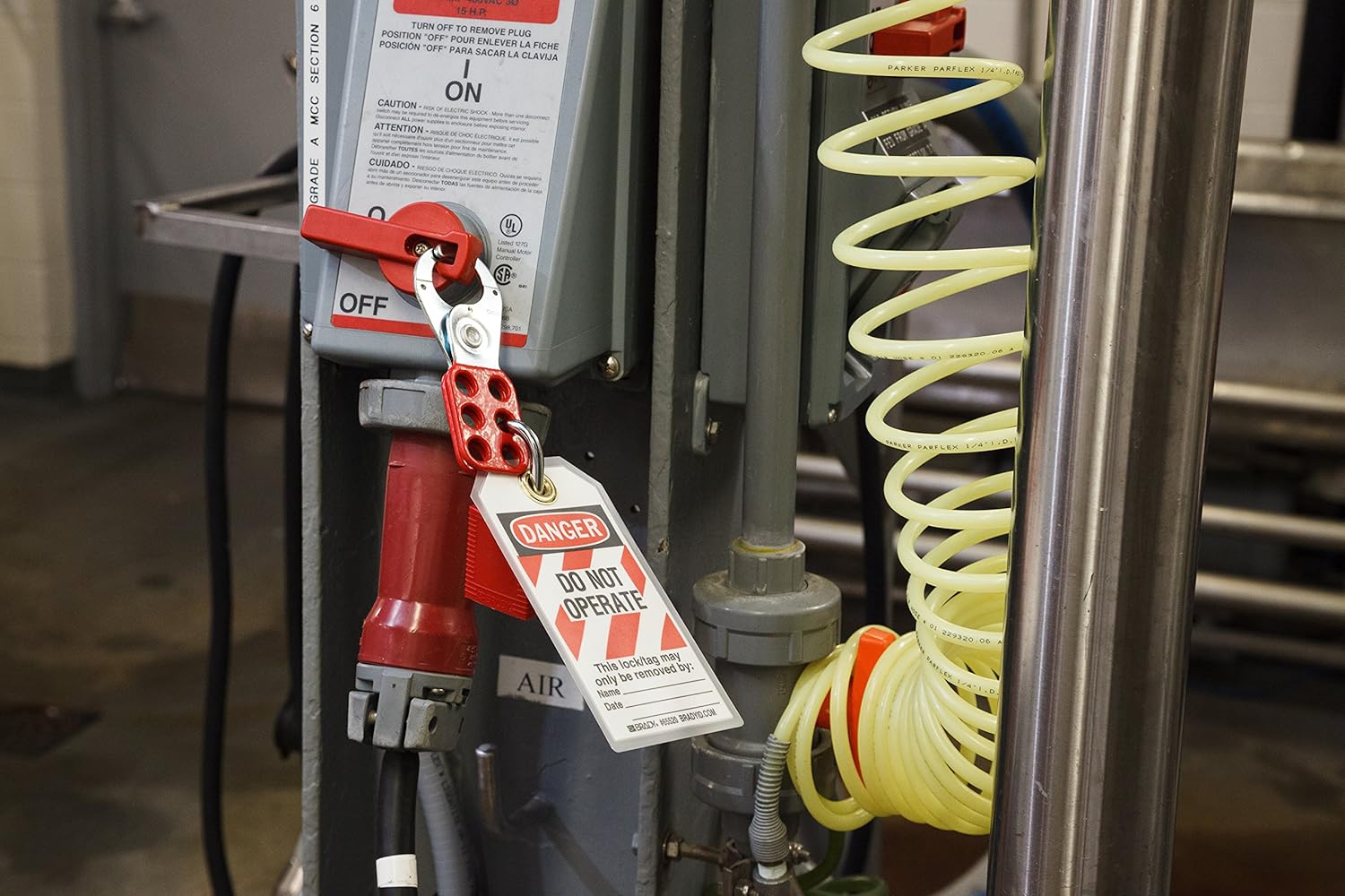 Red Brady Compact Lockout Tagout Padlock Personal Safety Kit - Model 123143