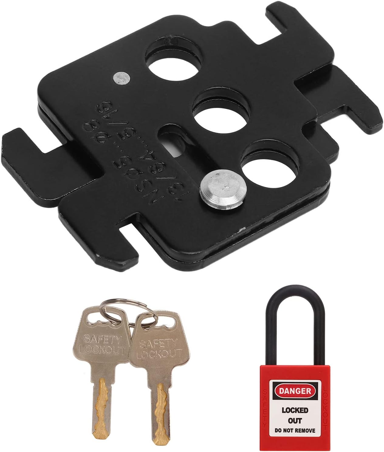 Red Steel Circuit Breaker Lockout Tagout Kit with 38mm Shackle Nylon Safety Padlock - Loto Locks for Lock Out Tag Out Stations