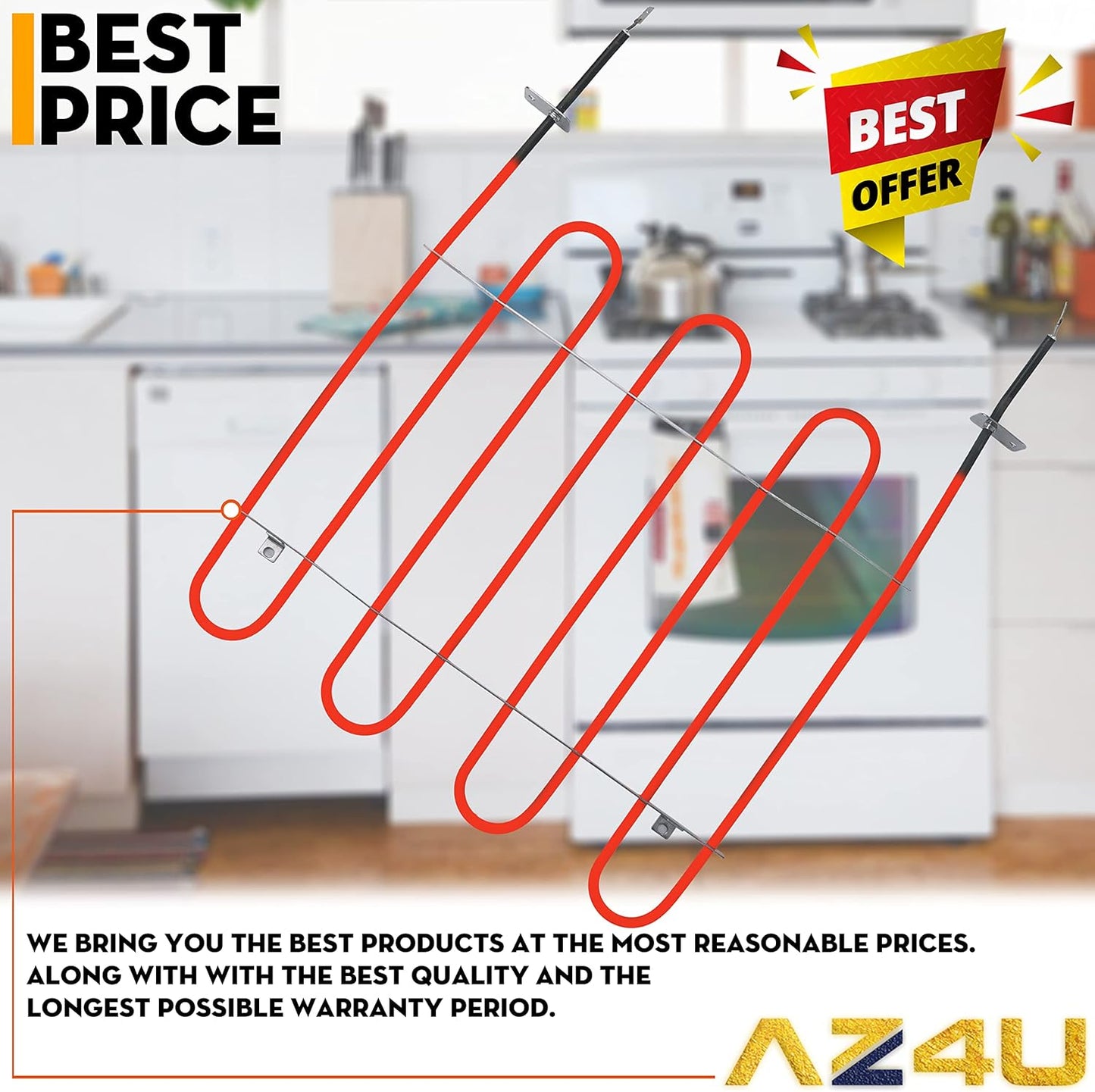 Replacement Bake Heating Element for Frigidaire, Kenmore, Crosley, Electrolux Ovens - AZ4U 316413800