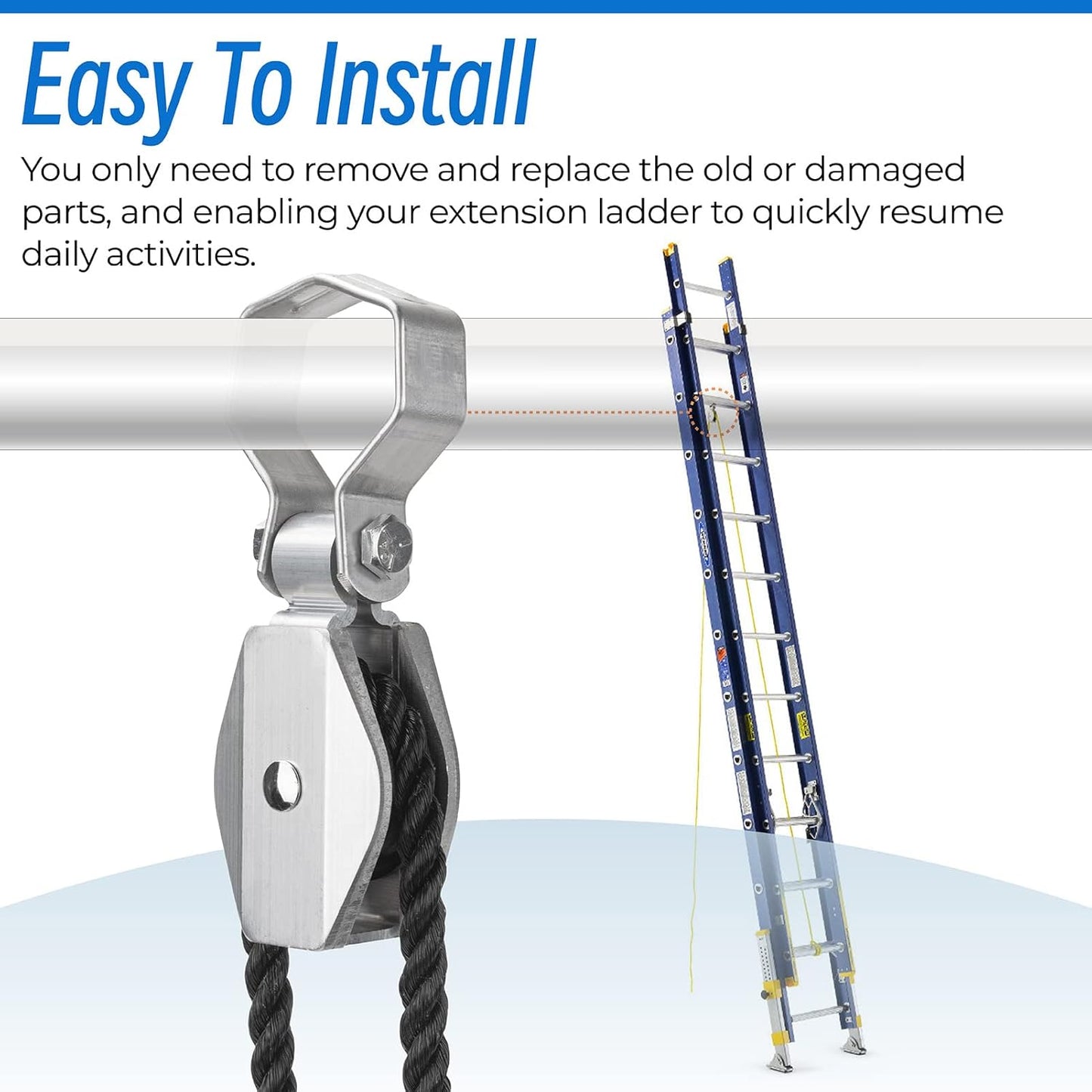Replacement Pulley Kit for Werner Extension Ladders - Sconva 31-12 Compatible with Aluminum & Fiberglass Models