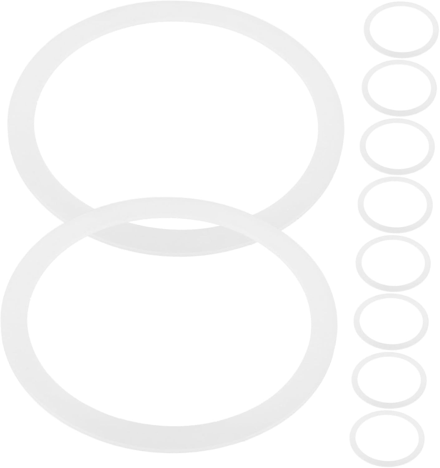 Reusable Silicone Seals for Wide Mouth Mason Jars - Set of 100 White Sealing Rings