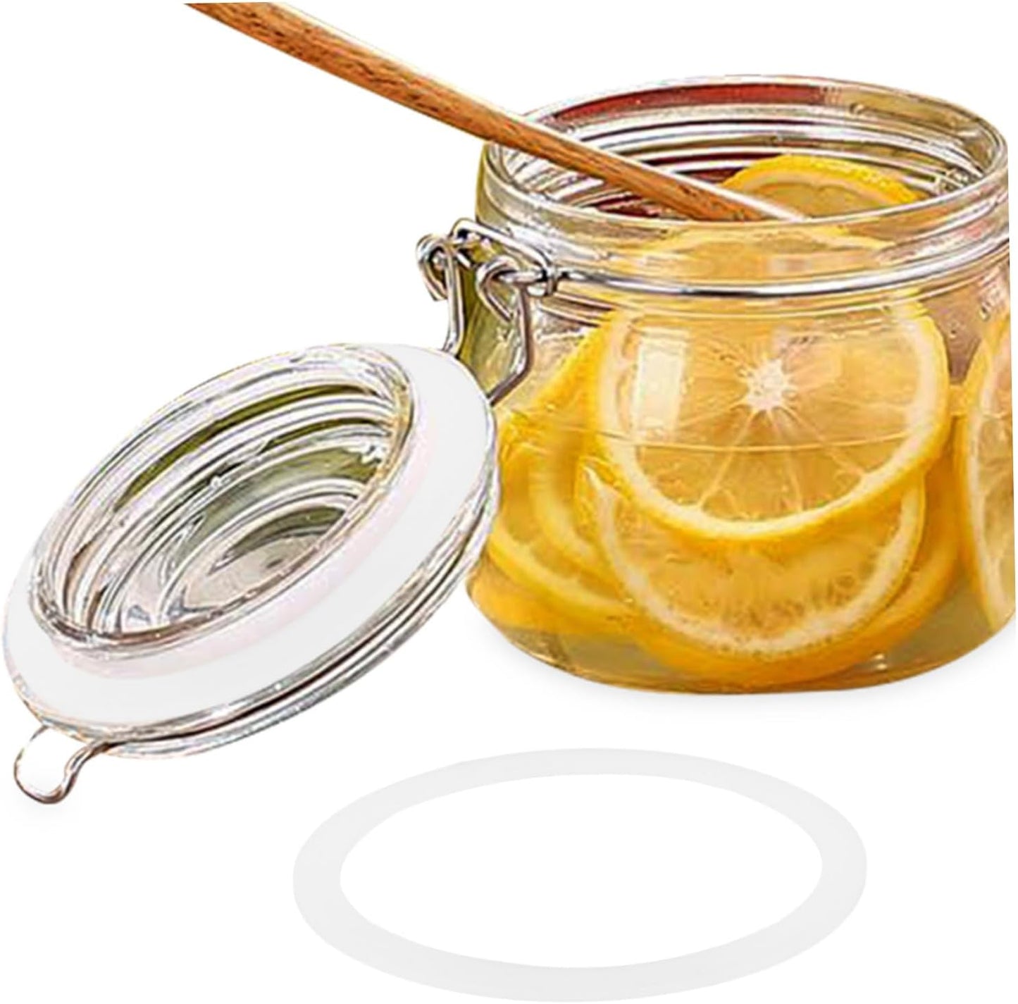 Reusable Silicone Seals for Wide Mouth Mason Jars - Set of 100 White Sealing Rings