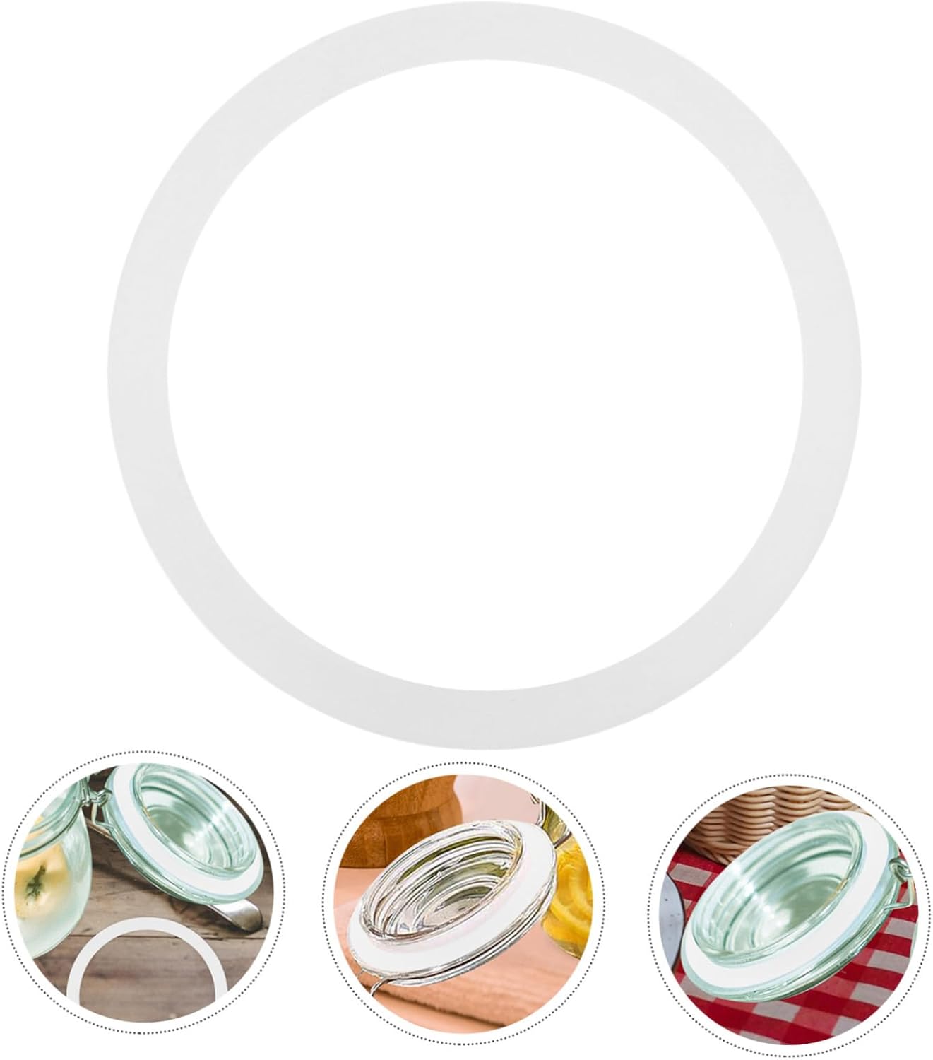 Reusable Silicone Seals for Wide Mouth Mason Jars - Set of 100 White Sealing Rings