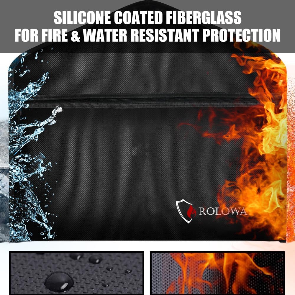 ROLOWAY Fireproof Hanger Safe with Small Bag - Hidden Compartment for Home & Travel - Secret Money Stash Safe - Water Resistant Pocket Safe