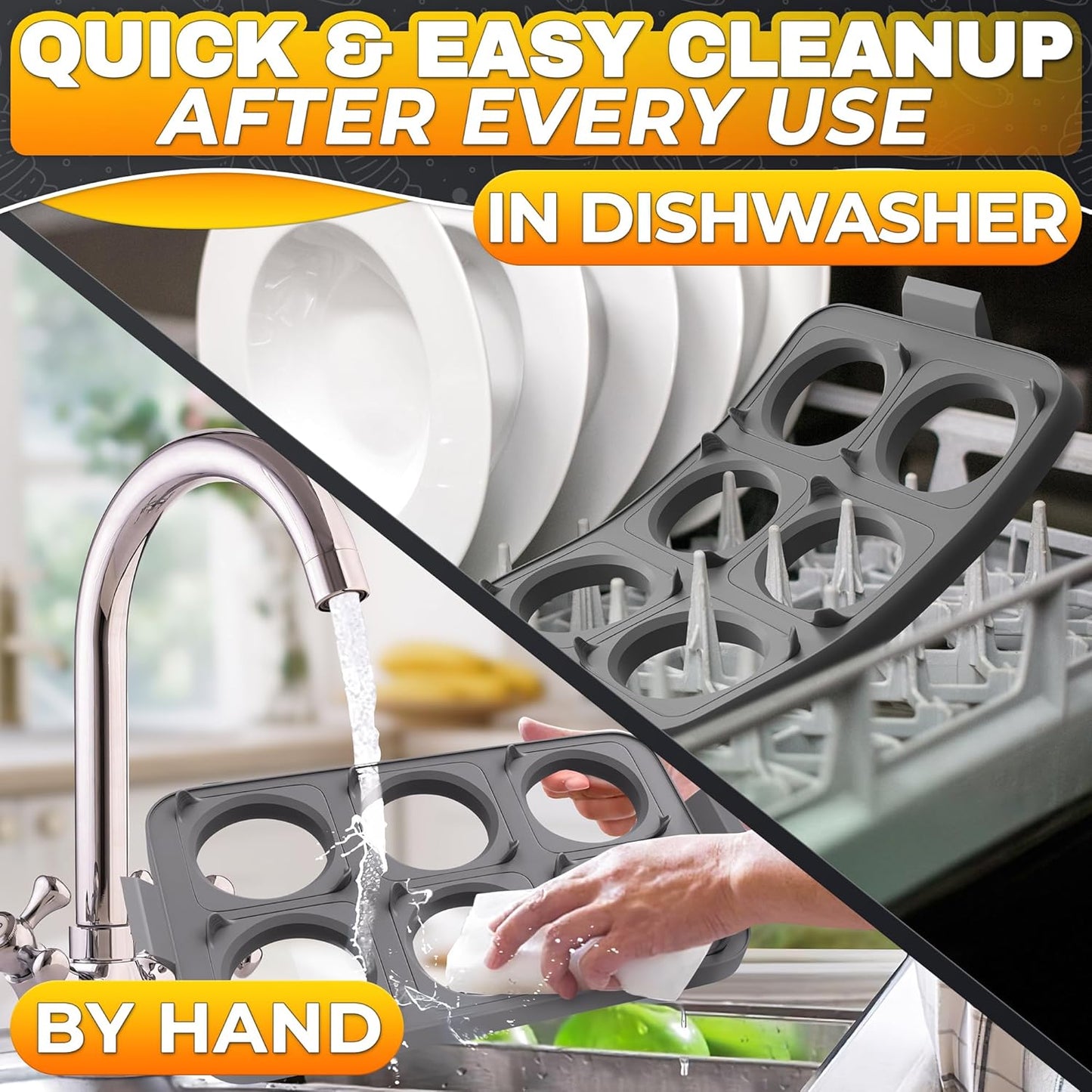 Round Egg Cooker Ring Set for Griddle - Non-Stick Egg Molds for Frying Eggs and Pancakes