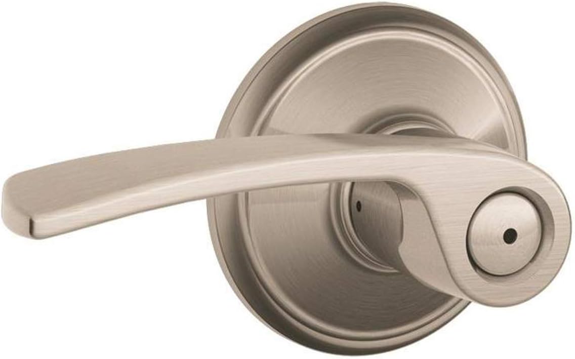 Satin Nickel Schlage Merano Door Lever F40 MER 619 for Bed & Bath Privacy Lock