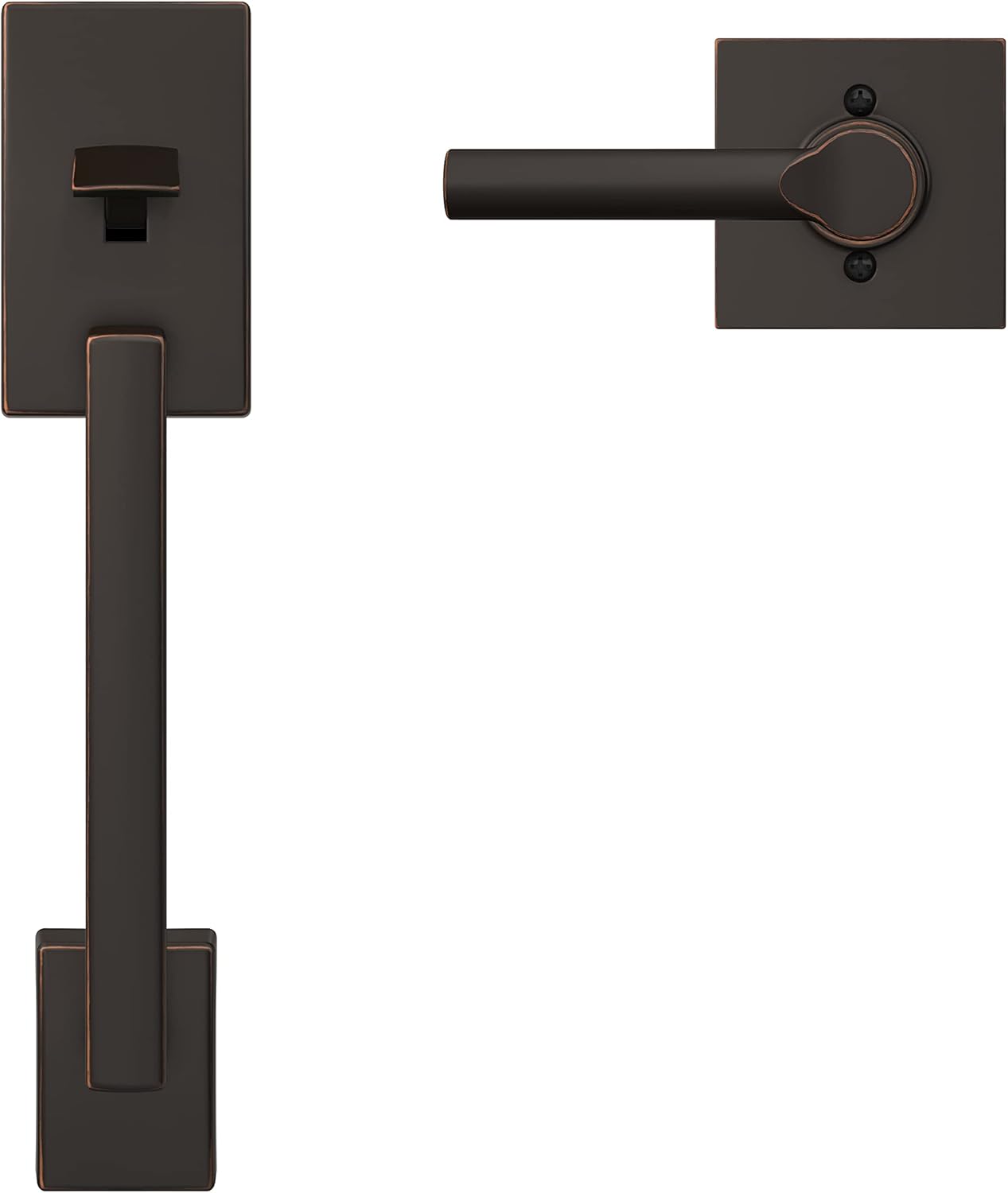Schlage FE285 CEN 716 BRW COL 16-080 10-027 134 Front Entry Handleset Interior, Collins Trim, Aged Bronze - Secure and Stylish Entryway Upgrade