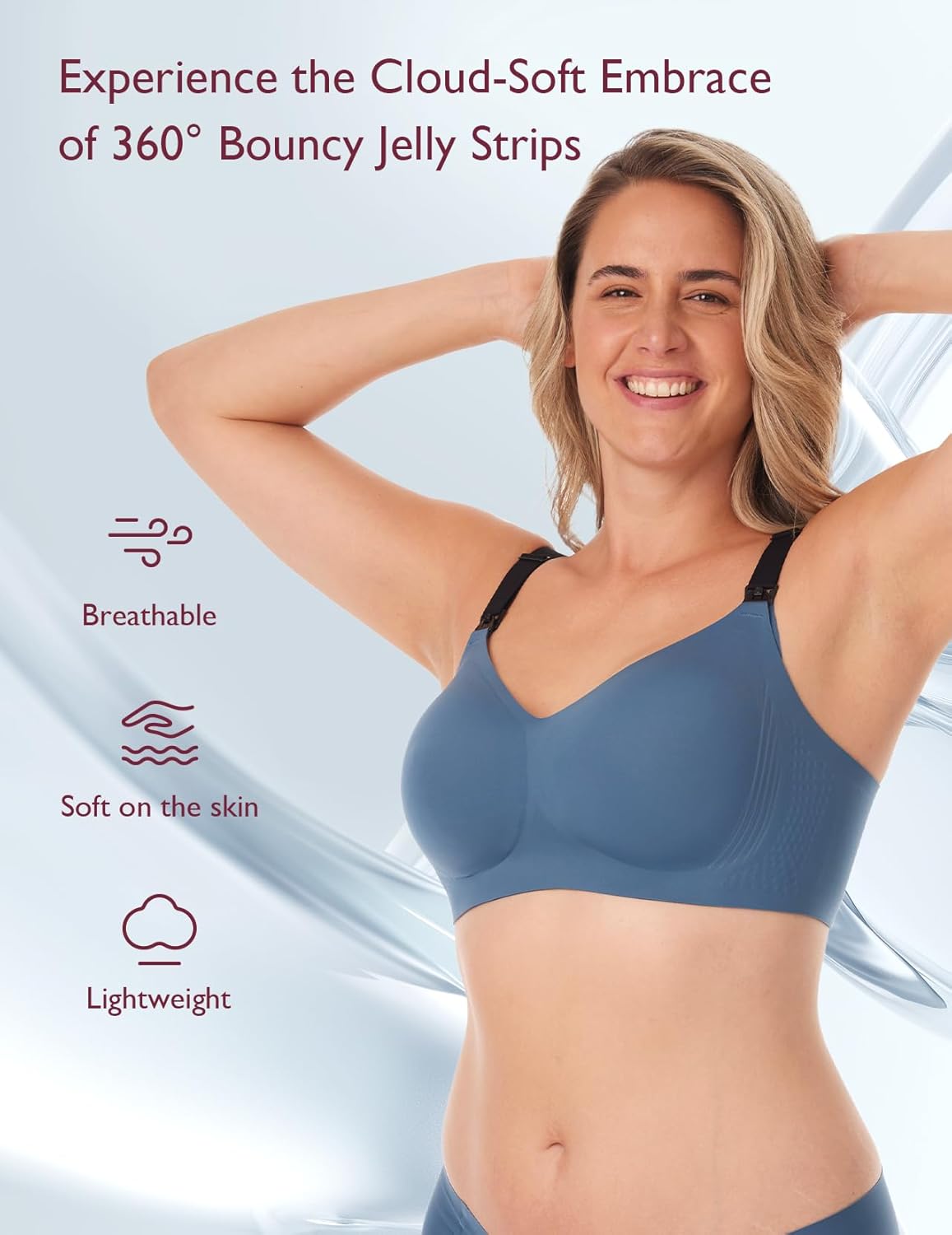 Seamless Momcozy Nursing Bra with Jelly Strip Lift Support for Breastfeeding and Pregnancy