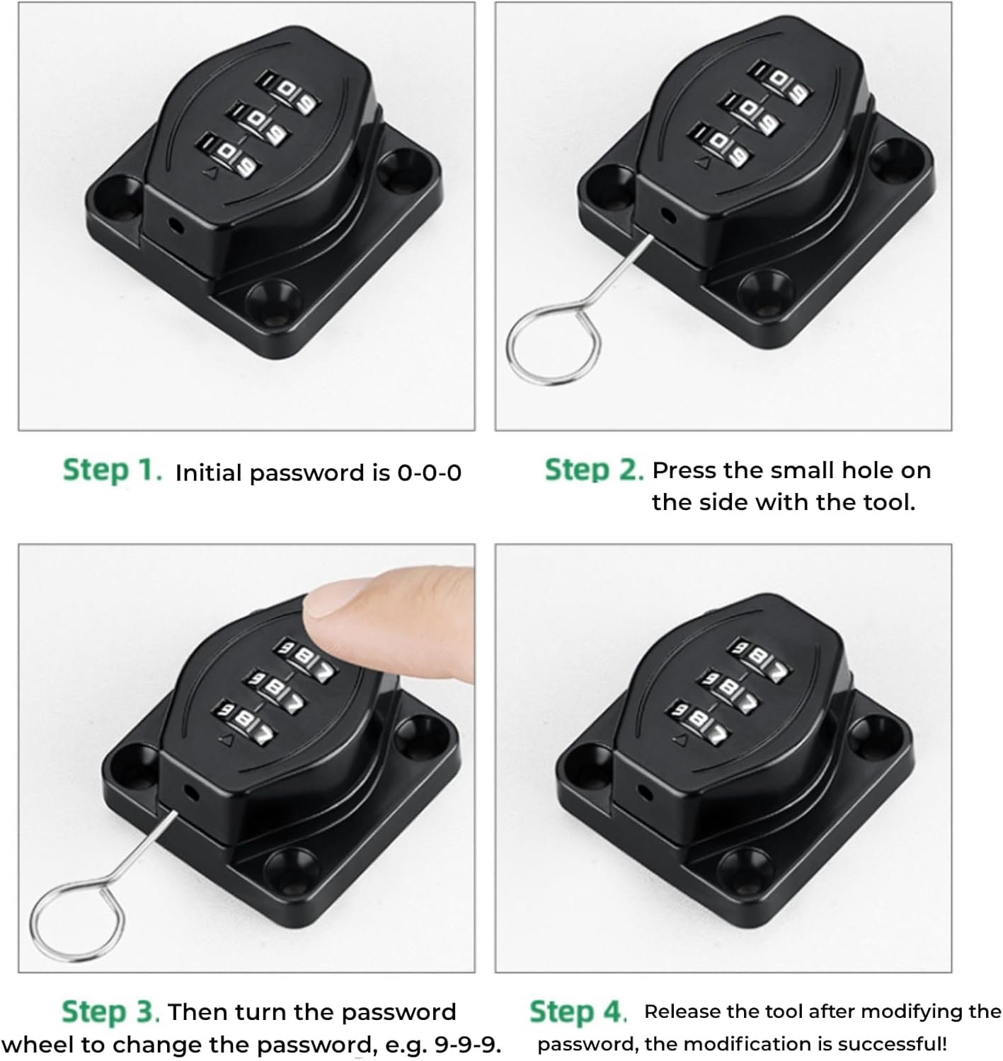 Secure Your Cabinets and Doors with Funnytek Double Hinge Cabinet Password Hasp Lock - 3 Digit Sliding Lockable Rotary Door Lock (Black)