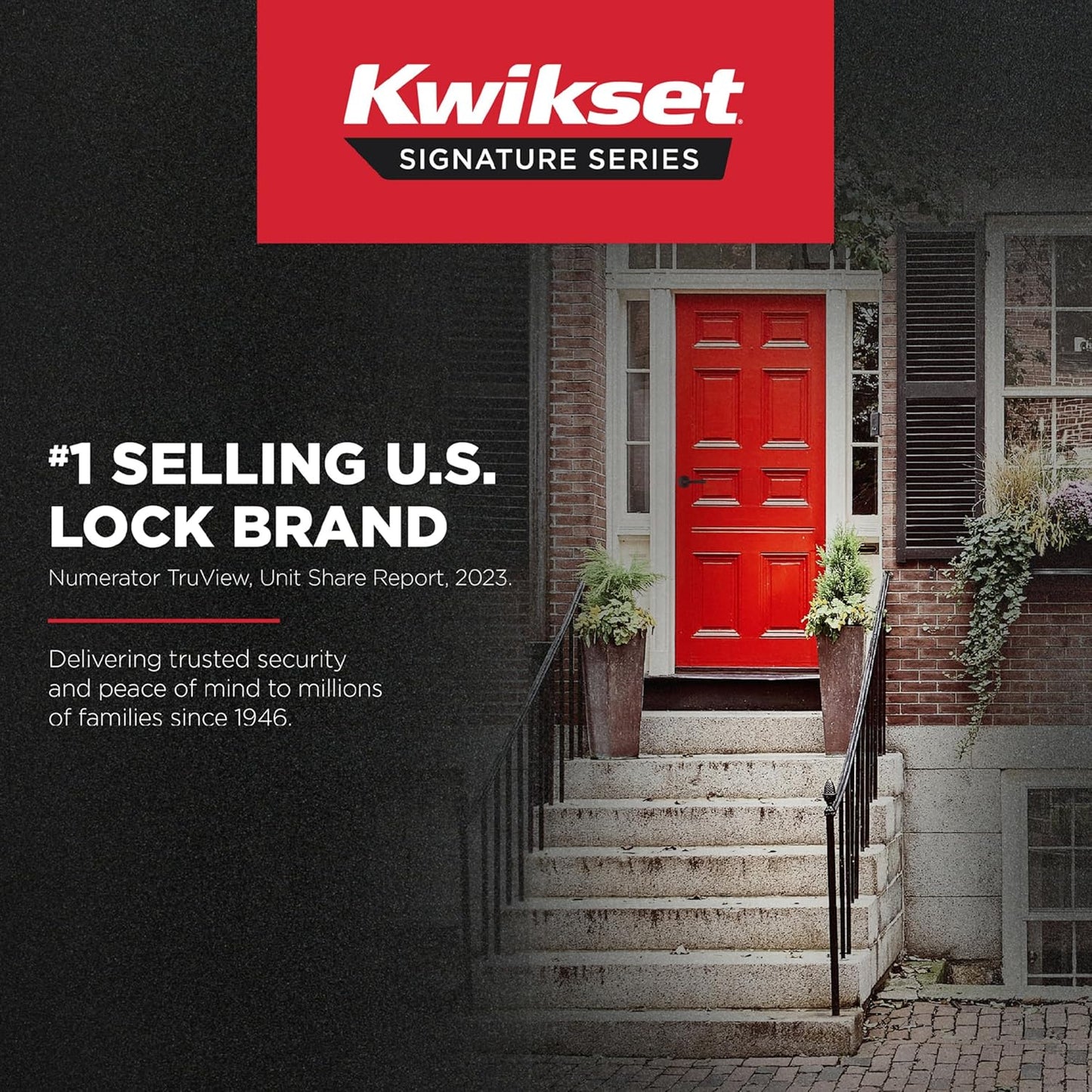 Secure your front entrance and bedrooms with the Kwikset Trafford Entry Door Handle in Venetian Bronze, featuring a pick-resistant SmartKey lock and Microban technology.