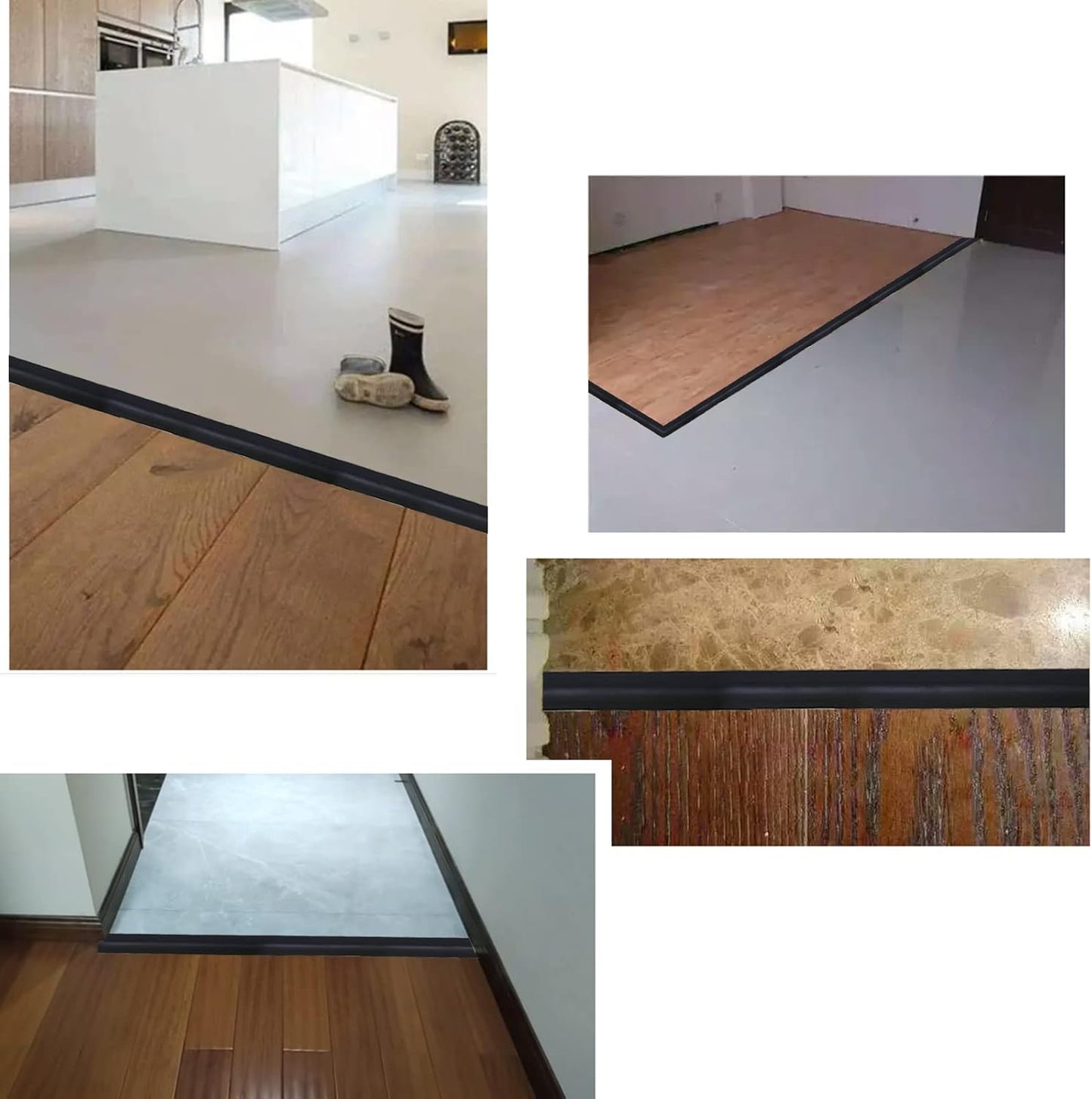 Self Adhesive Floor Transition Strip for Laminate and Vinyl Floors - Flat Edge Trim for Doorways and Floors with Gaps