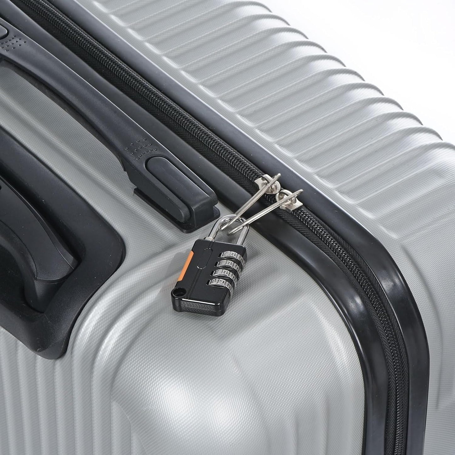 Set of 2 PATIKIL Security Steel Cable Locks with 4 Digit Combination - 1.6Ft Coated Safety Wire Rope Double Loop Padlock for Outdoor Travel Luggage - Black