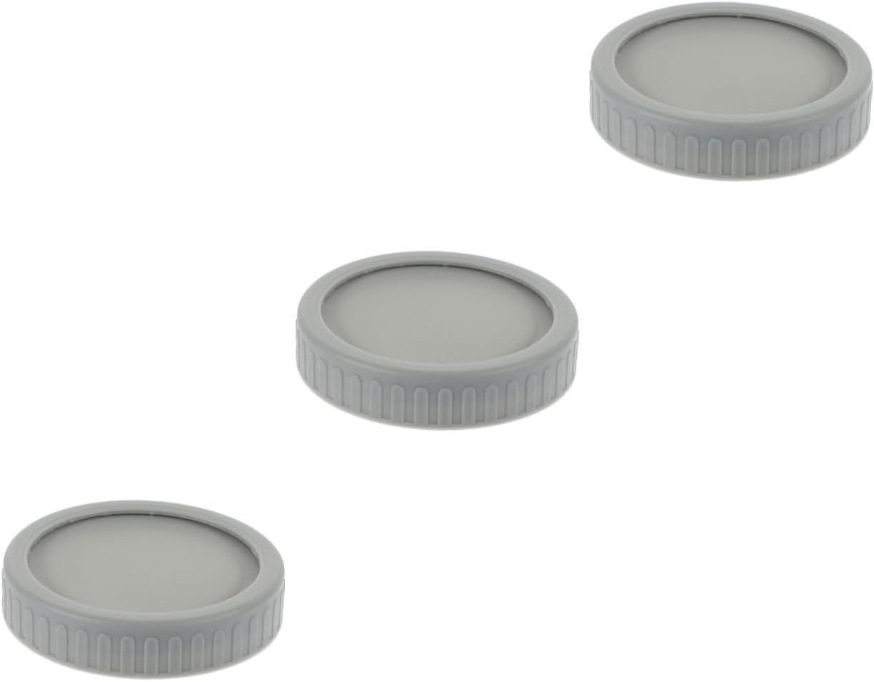 Set of 3 Alipis Wide Mouth Mason Jar Lid Covers - Grey Canning Jar Protectors for Kitchen Storage Bottle