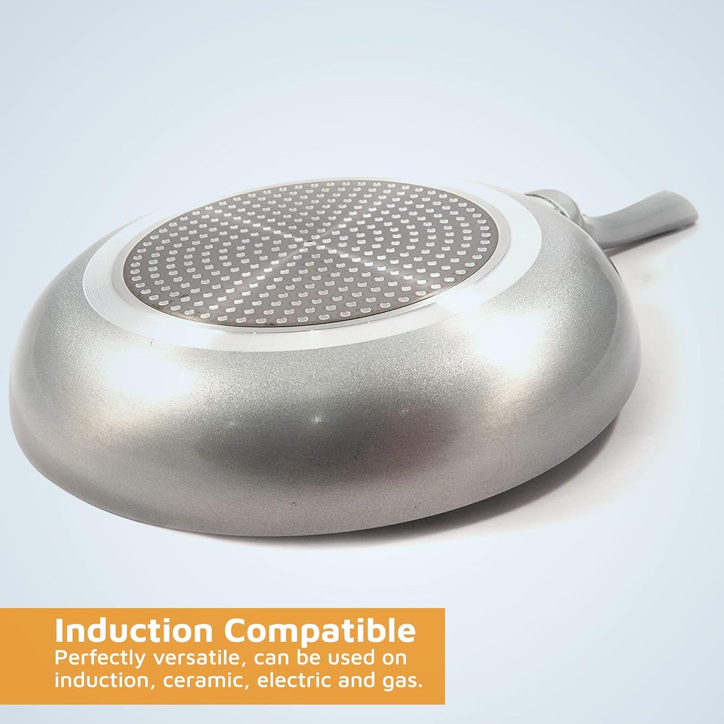 Set of 3 Jean-Patrique Bio Supreme Ceramic Frying Pans in Silver - Non-Stick Coating, Eco-Friendly