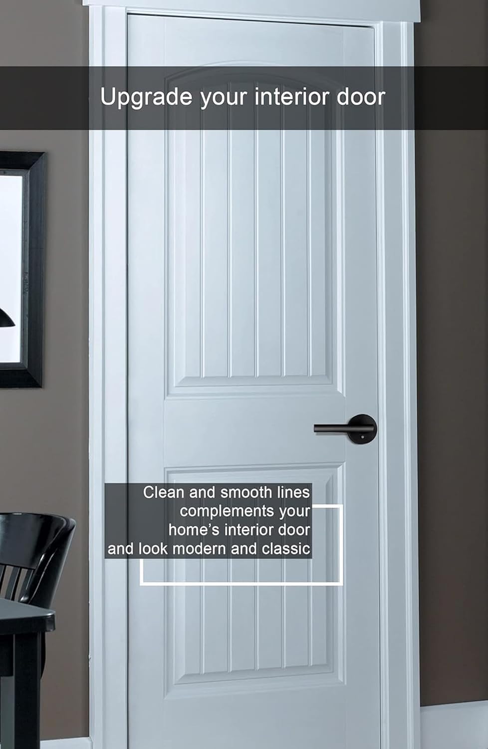 Set of 4 goldenwarm Black Door Handles - 1 Passage & 3 Privacy Handles