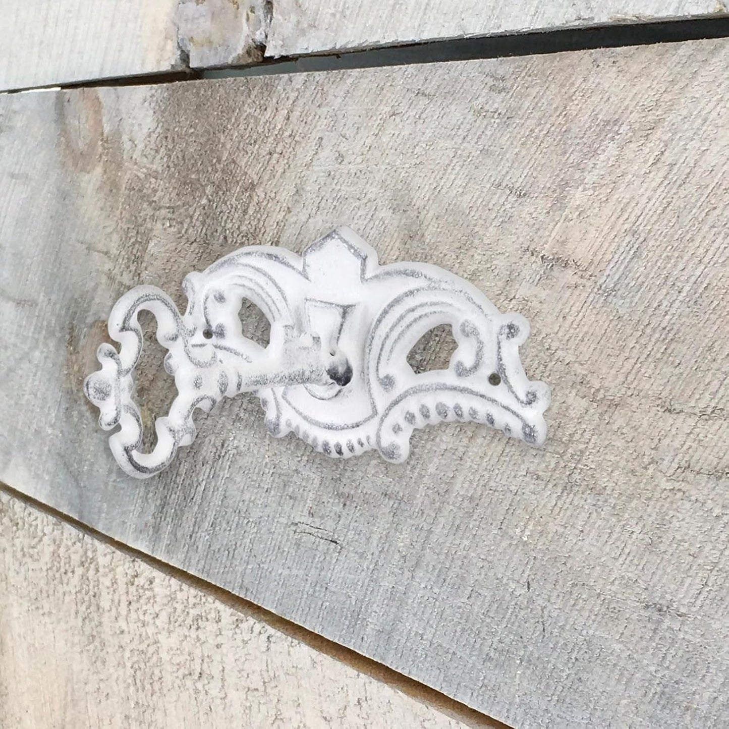 Set of 4 Key-Shaped Shabby Chic Hooks for Rustic Wall Decor, Coats, Towels & More by AuldHome Design