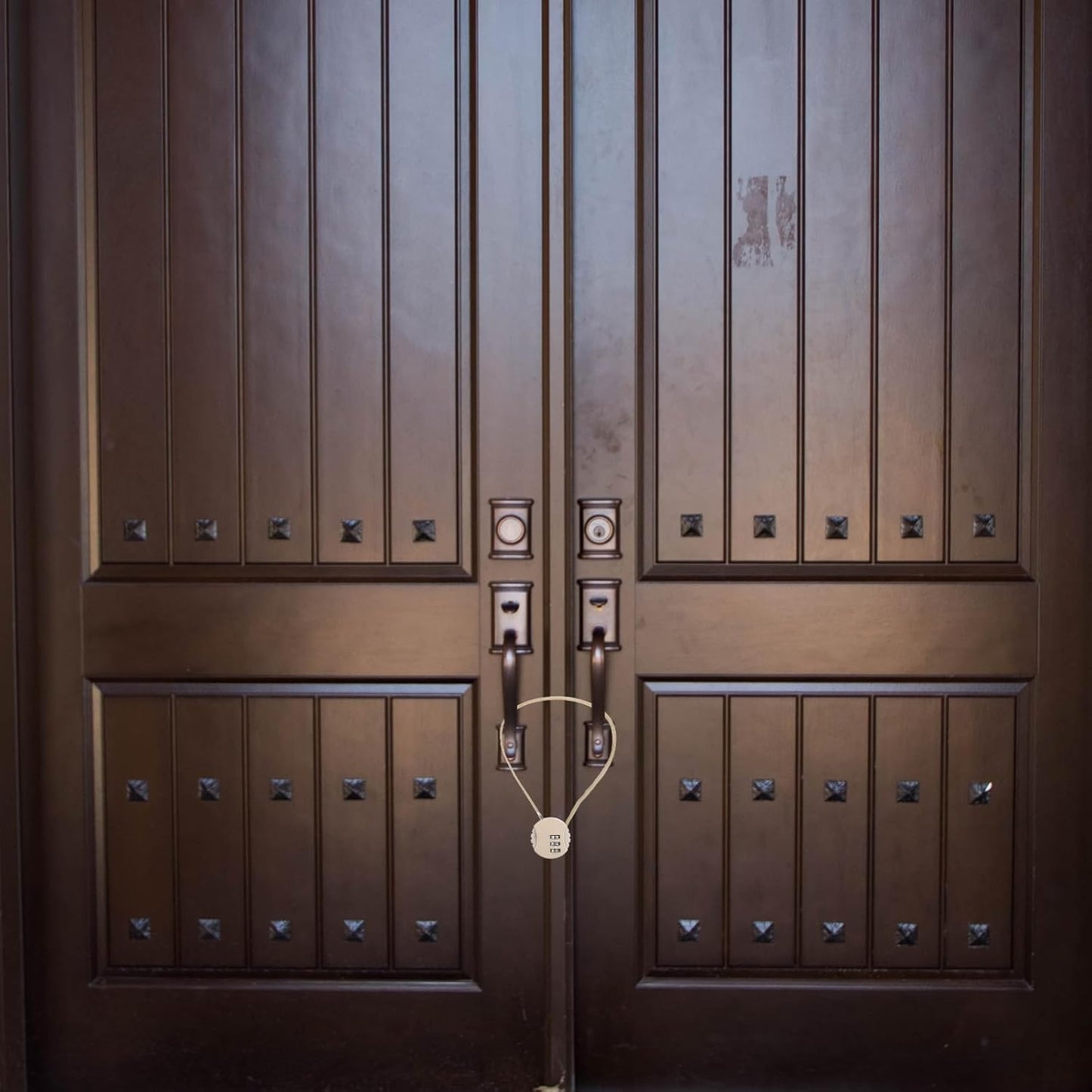 Set of 4 Round Helmet Padlock Cable Locks with 3-Digit Combination for Bike, Locker, and Luggage Security - Silver