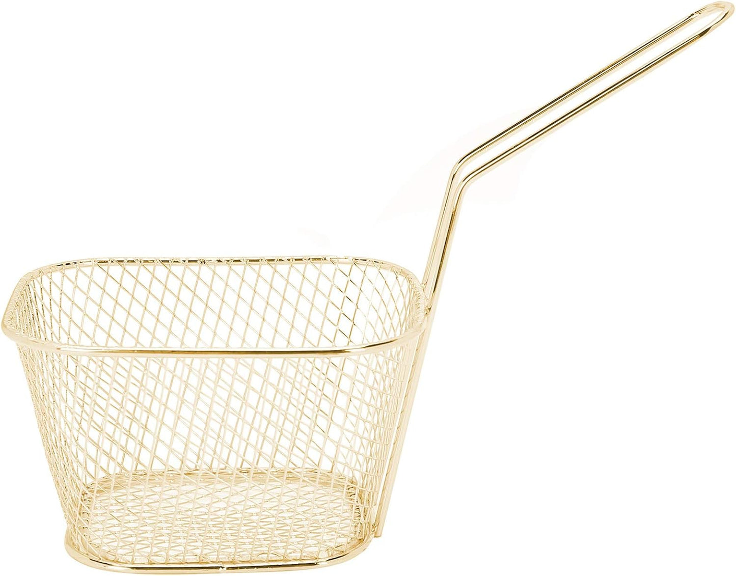 Set of 4 Stainless Steel Frying Baskets for French Fries, Onion Rings, Chicken Wings - Multi-Function Kitchen Tool in Gold Color by Haofy
