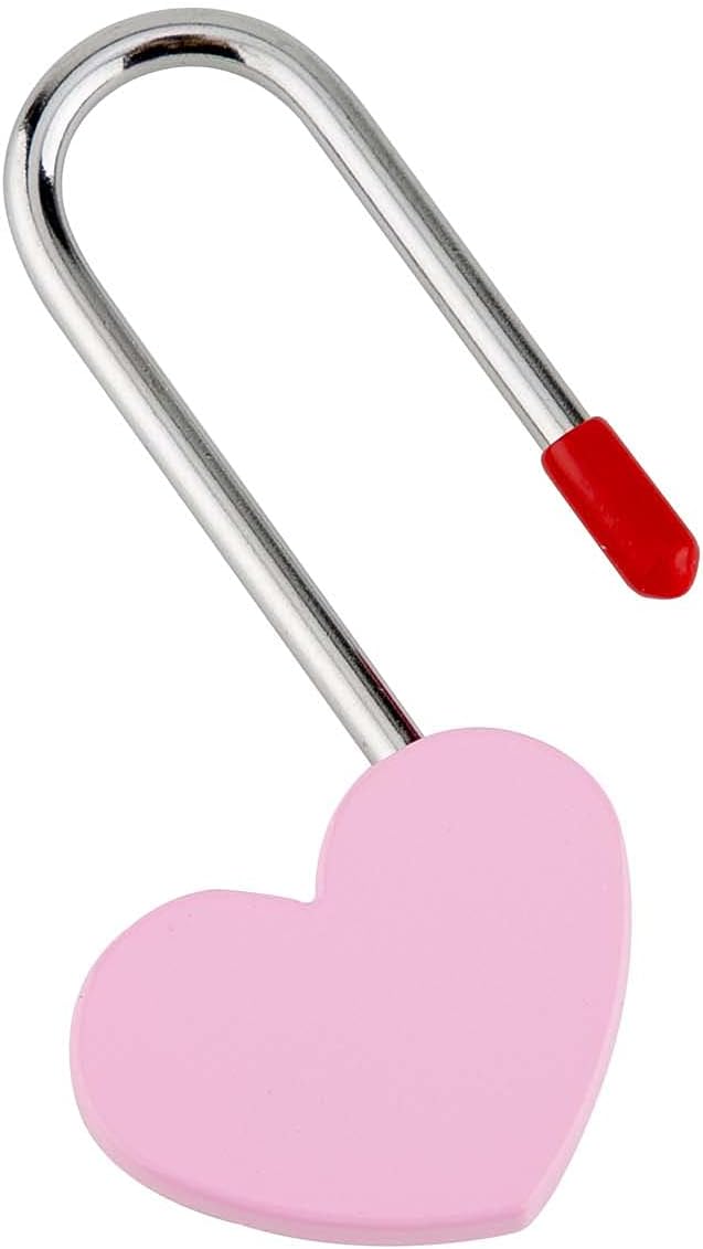 Set of 4 VeYocilk Love Lock Heart Padlocks - 3.5" 50mm Wish Locks for Eternal Love on Fence or Bridge (No Key Needed)