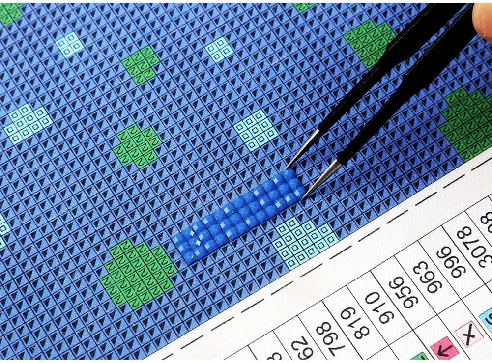 Set of 5 Stainless Steel Diamond Painting Tweezers - Precision Tools for Diamond Painting Kit
