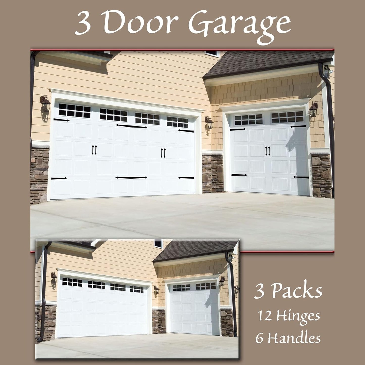 Set of 6 Decorative Magnetic Handle and Hinge Magnets for Steel Garage Doors - Easy Install, Durable & Weatherproof - WildKart