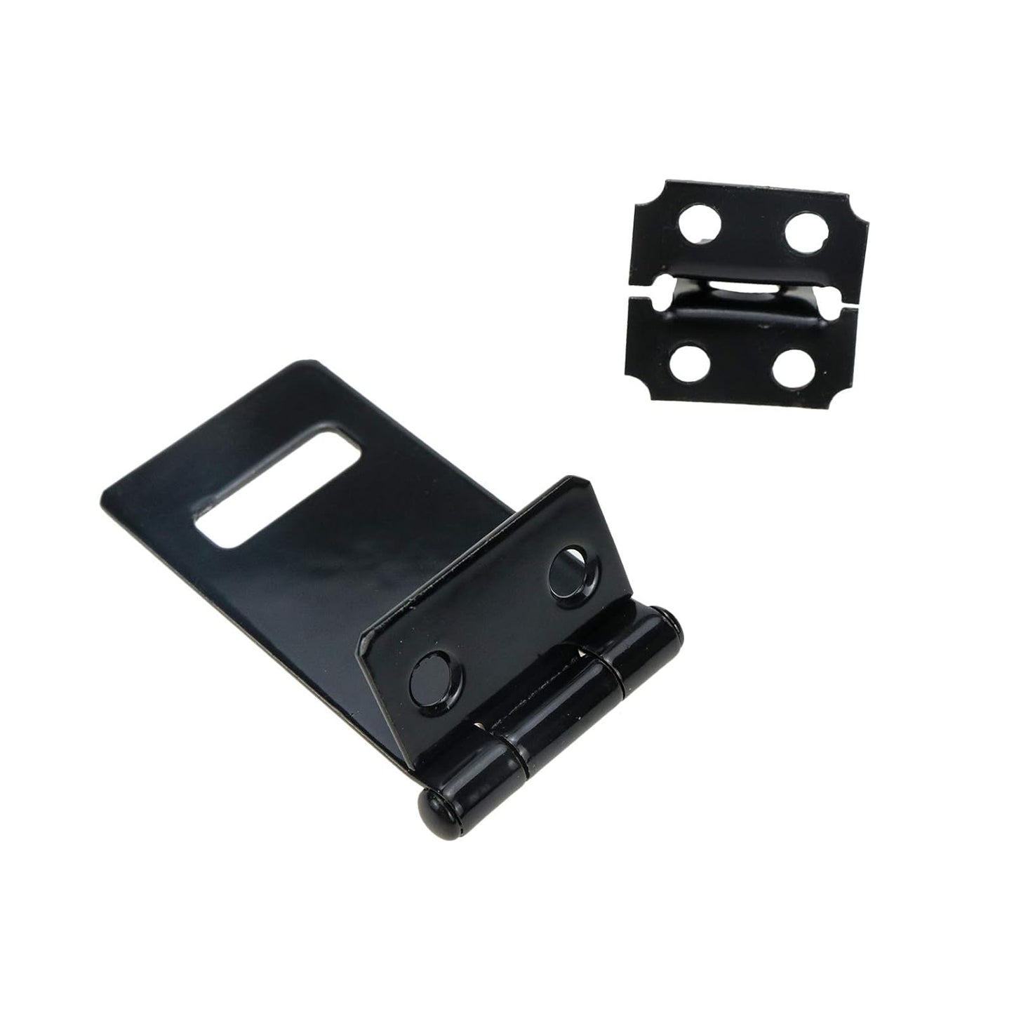 Set of 8 Black Painted Iron Padlock Hasp Sliding Bolt Locks with Screws for Home, Yard, and Garden - 2 Inch Black Iron - WildKart