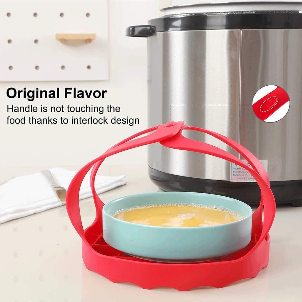 Silicone Bakeware Lifter for Instant Pot - Pressure Cooker Sling Steamer Rack - Anti-Scalding Egg Steamer Accessory - 6 Qt/8 Qt Size