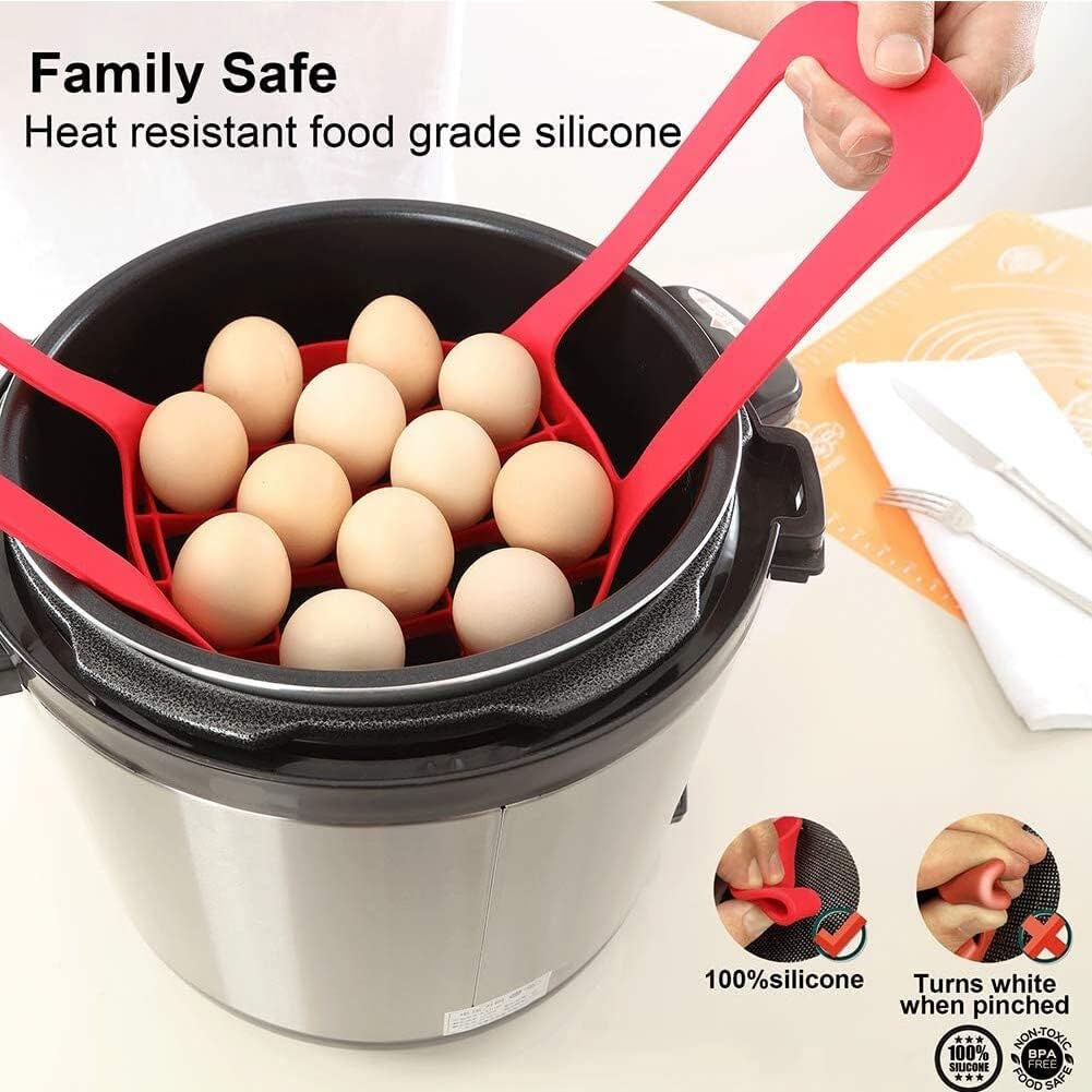 Silicone Bakeware Lifter for Instant Pot - Pressure Cooker Sling Steamer Rack - Anti-Scalding Egg Steamer Accessory - 6 Qt/8 Qt Size