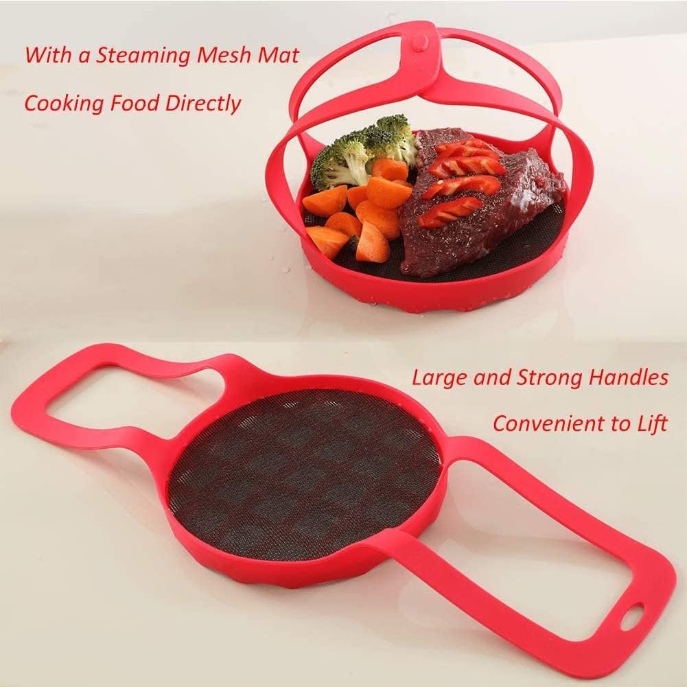 Silicone Bakeware Lifter for Instant Pot - Pressure Cooker Sling Steamer Rack - Anti-Scalding Egg Steamer Accessory - 6 Qt/8 Qt Size