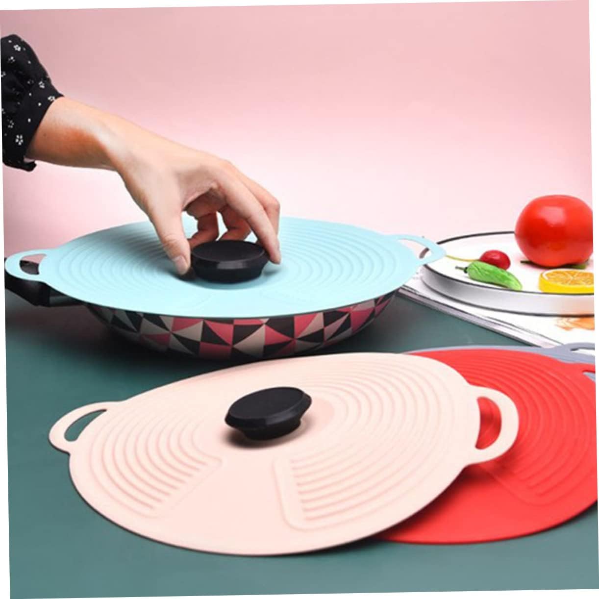 Silicone Pot Lid Set - Reusable Covers for Bowls, Pans, and Microwave - Anti-Scald Silicone Preservation Covers
