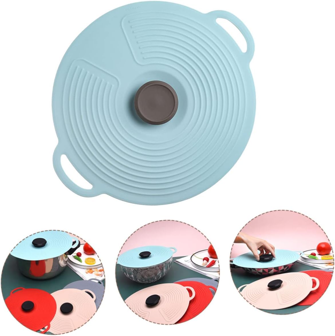 Silicone Pot Lid Set - Reusable Covers for Bowls, Pans, and Microwave - Anti-Scald Silicone Preservation Covers